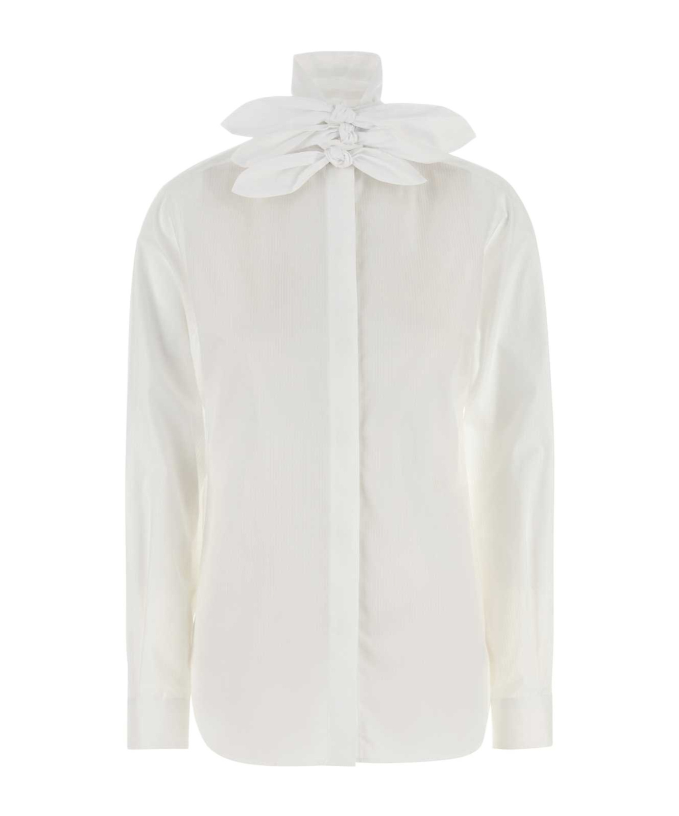 Moschino Long Sleeve Top Featuring Bow Detail In White