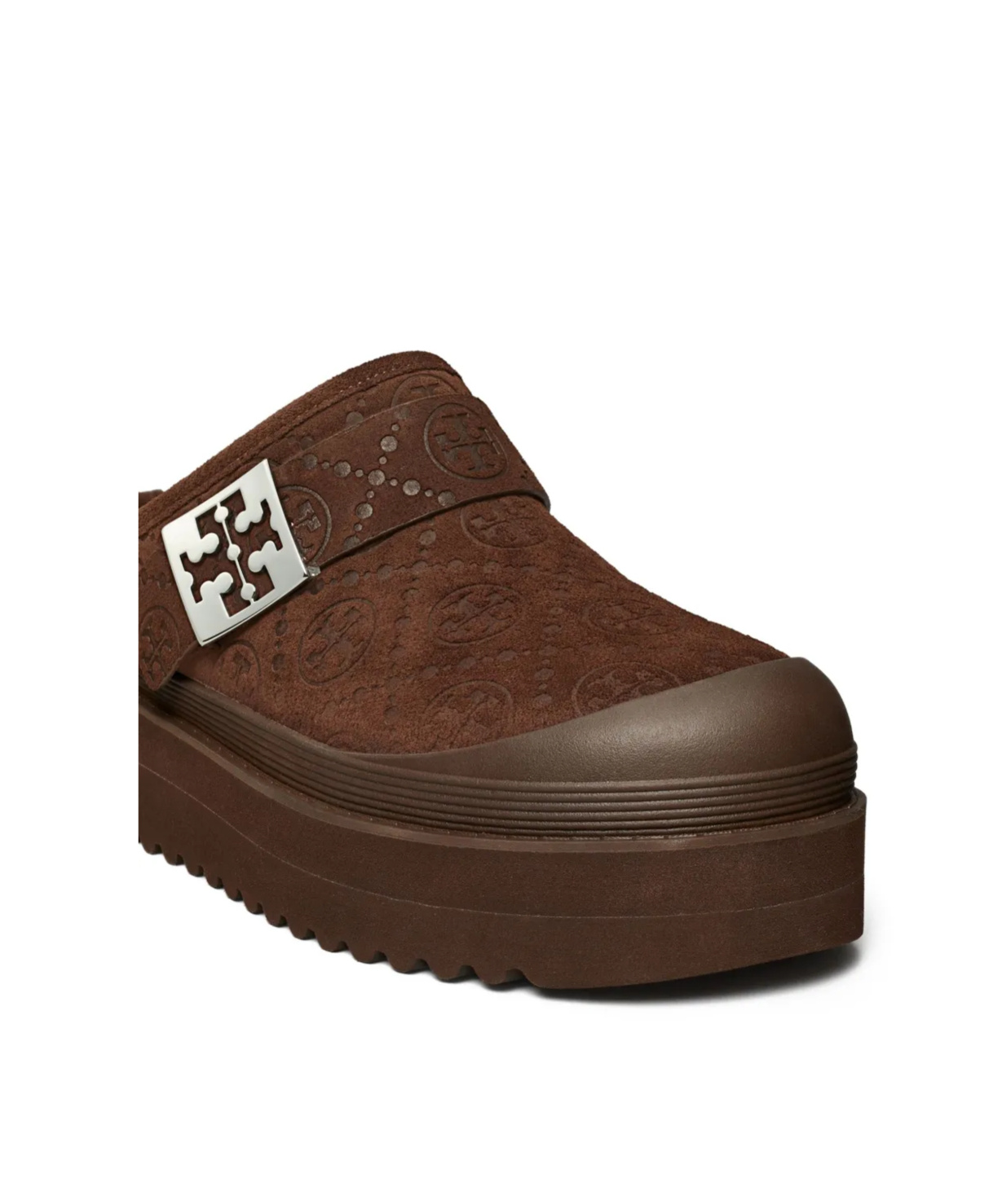 Tory Burch Mellow Shearling Platform Mules In Brown