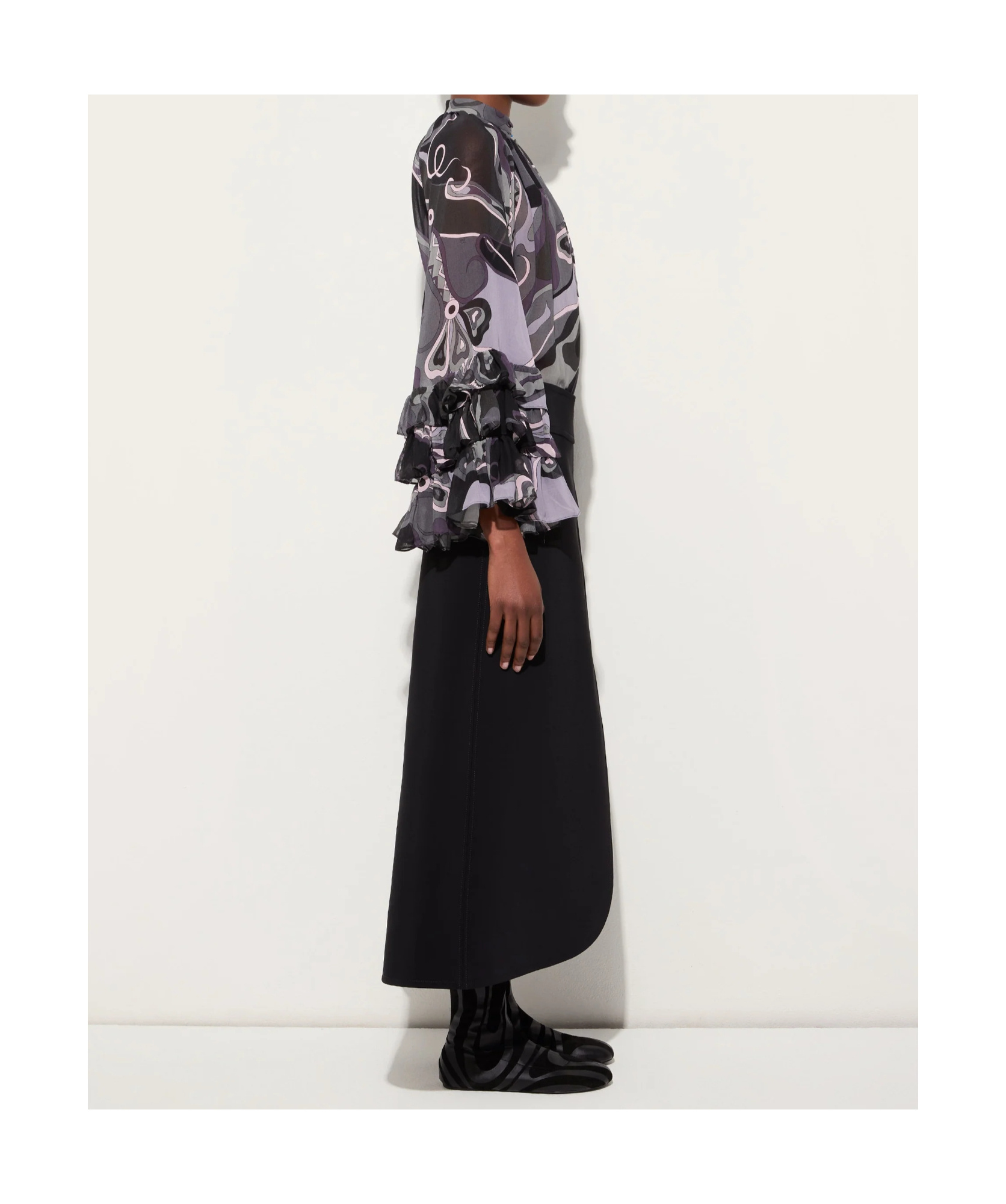 Pucci Midi Skirt With Internal Print In Black