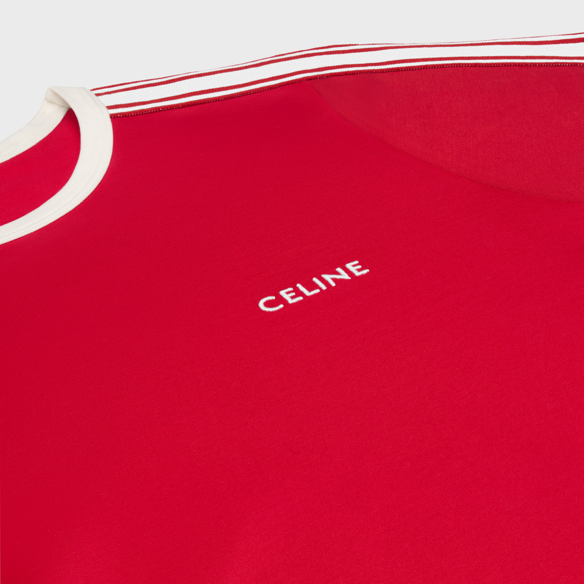 Celine Short-sleeved T-shirt In Carmine/cream