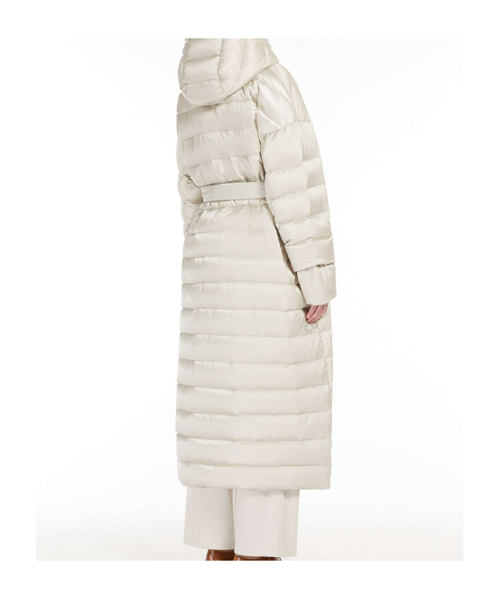Max Mara Hooded Down Jacket In White