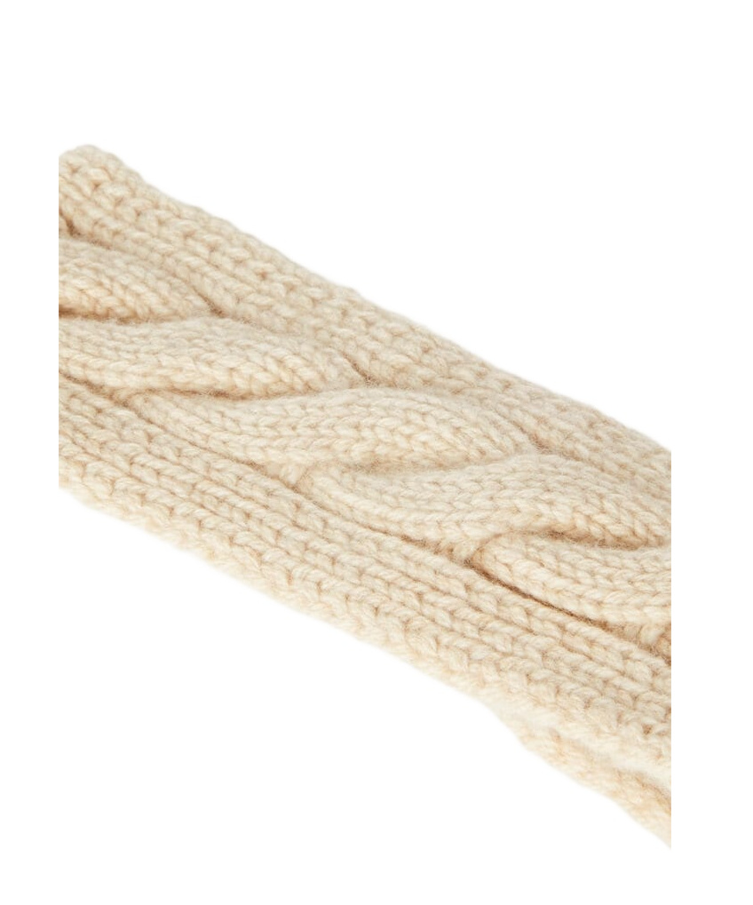 Loro Piana Napier Knitted Headband In Cream Cashmere Mixed Color
