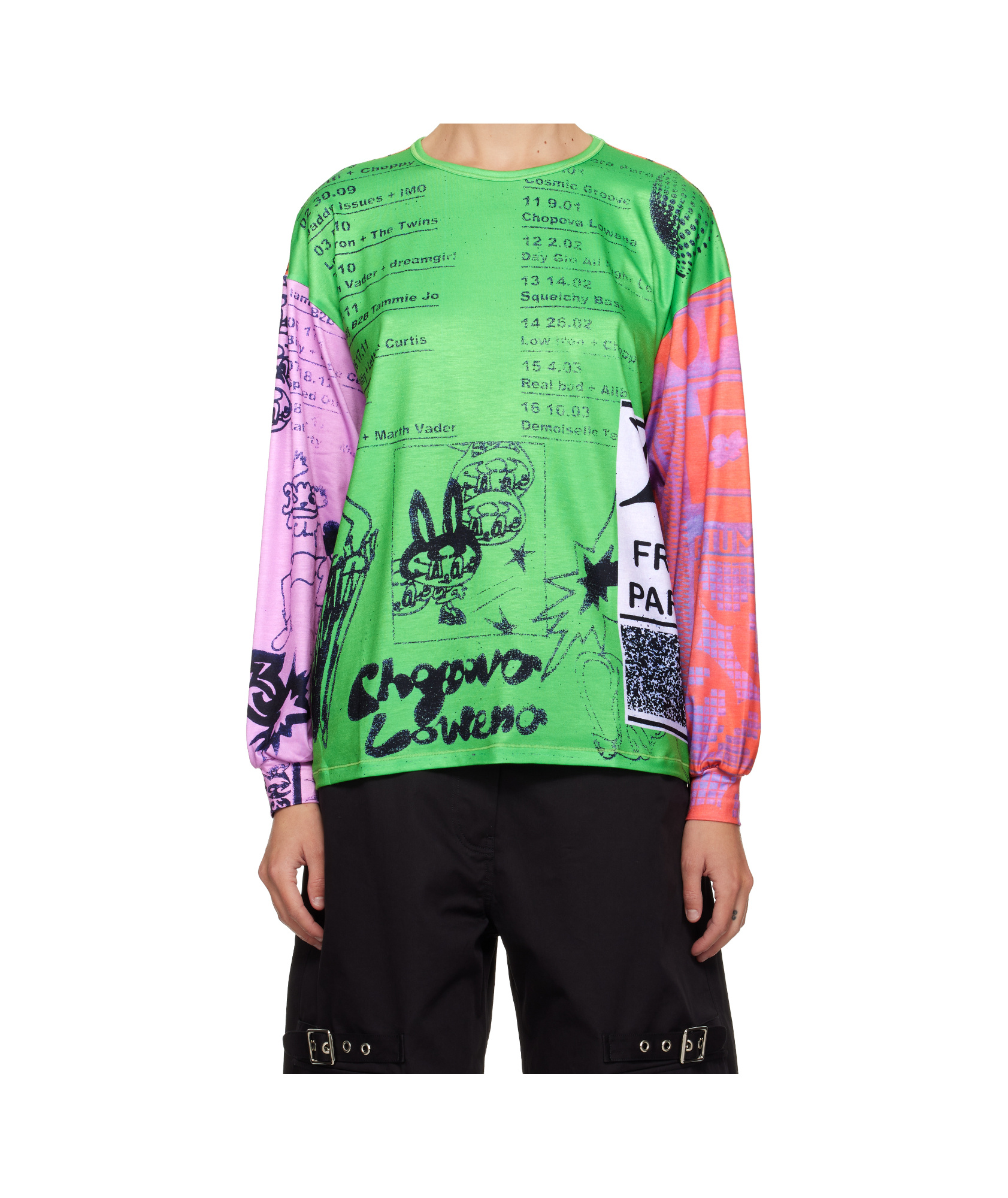 Chopova Lowena Multicolor Poster Oversized Jersey T-shirt In Green