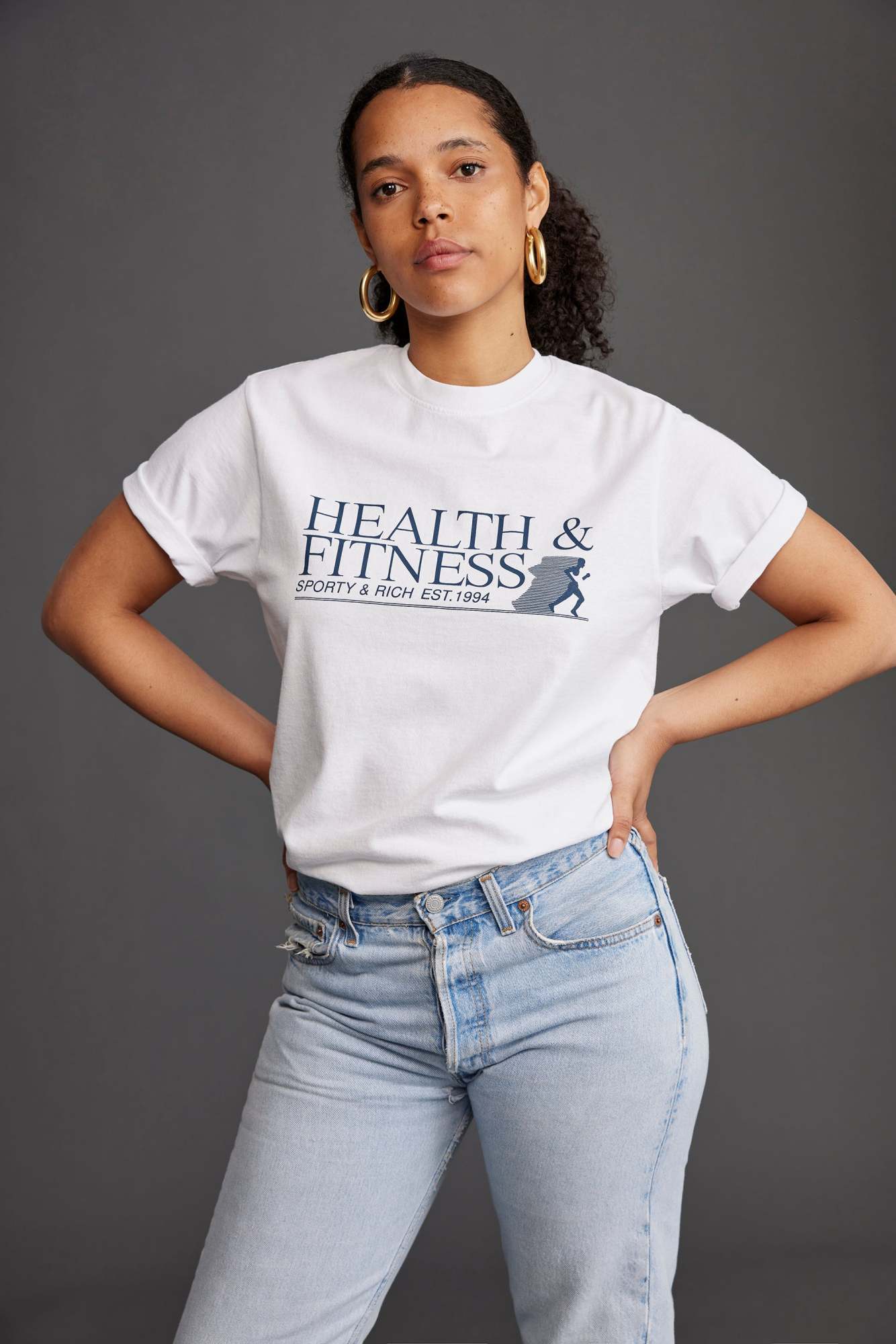 Sporty And Rich Open-necked Black Shirt In White