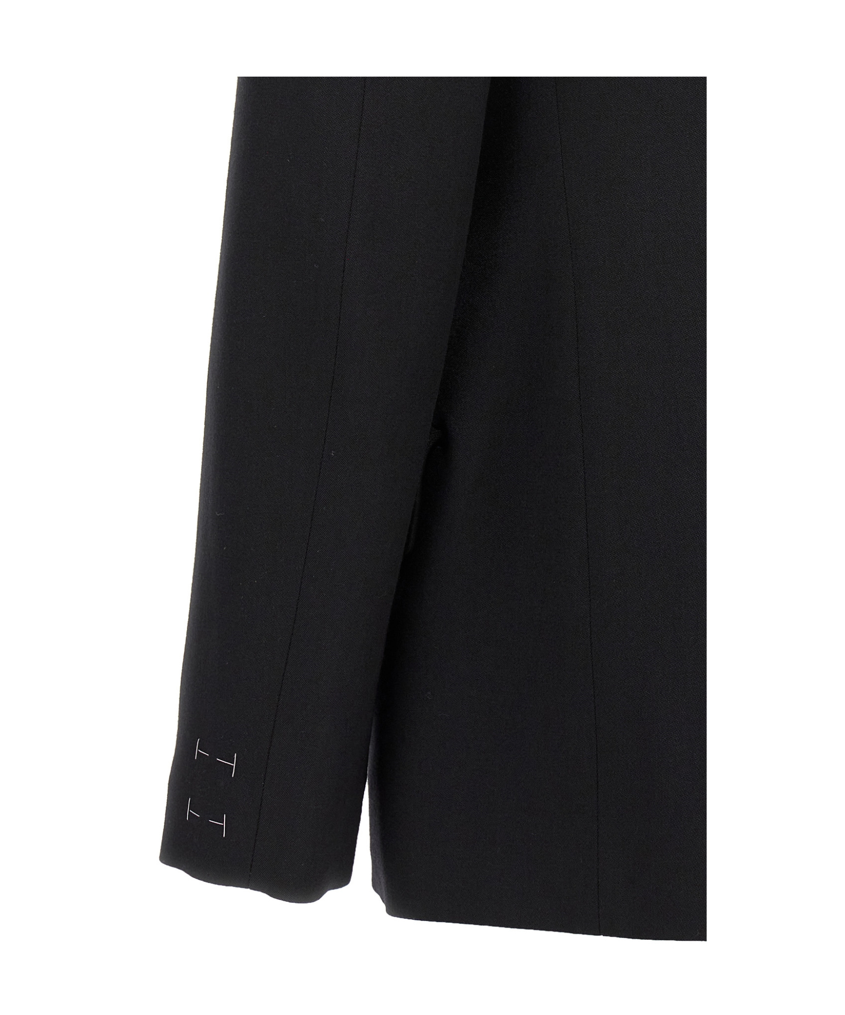 Maison Margiela Wool Double-breasted Blazer With Flap Pockets In Black