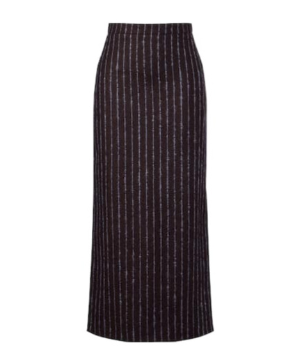 Erdem Pinstripe Wool And Mohair Pencil Skirt In Animal Print
