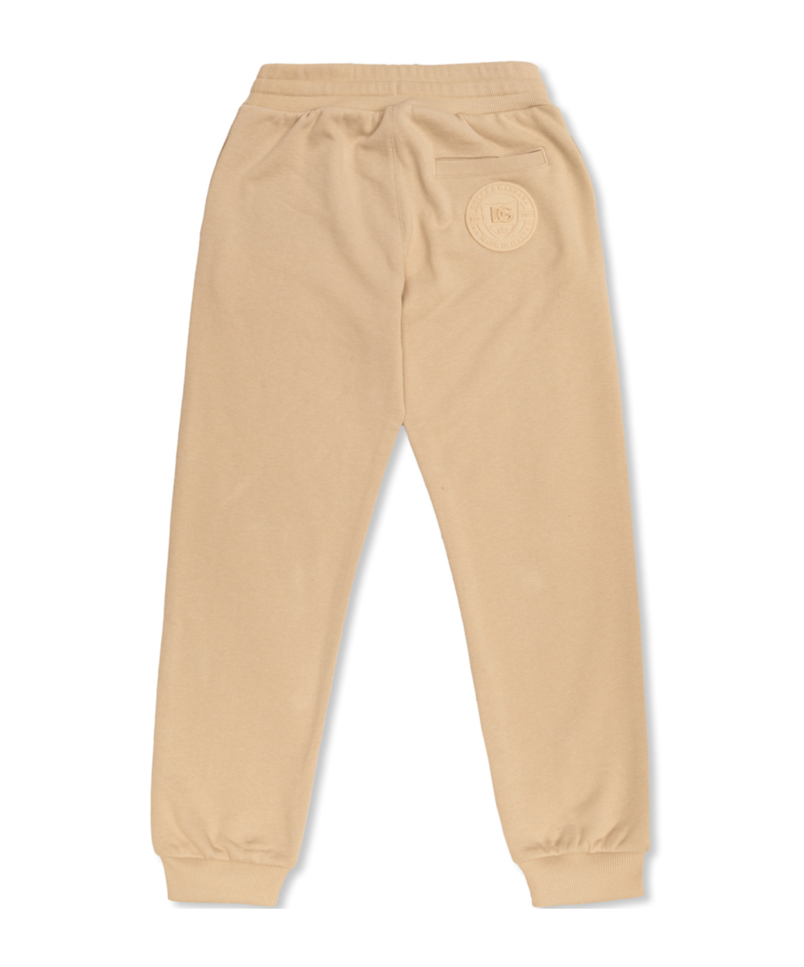 Shop Dolce & Gabbana Logo-patch Cotton Track Pants In Nude