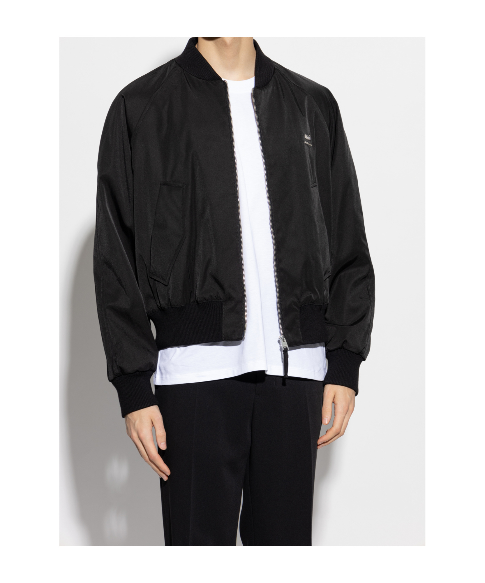 Ami Alexandre Mattiussi Ami Paris Twill Bomber Jacket In Black