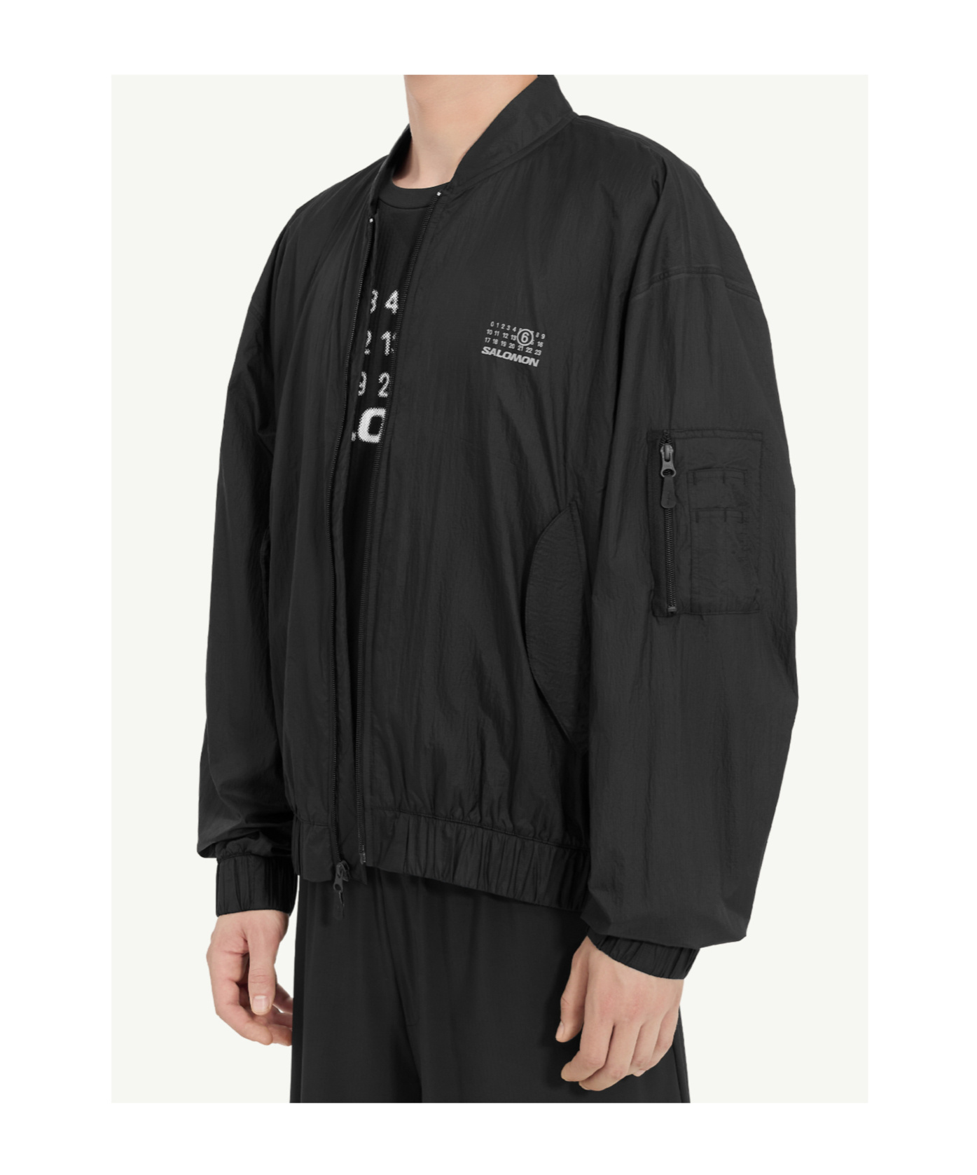 Mm6 Maison Margiela Mm6 X Salomon Edition Bomber Jacket Black In Black
