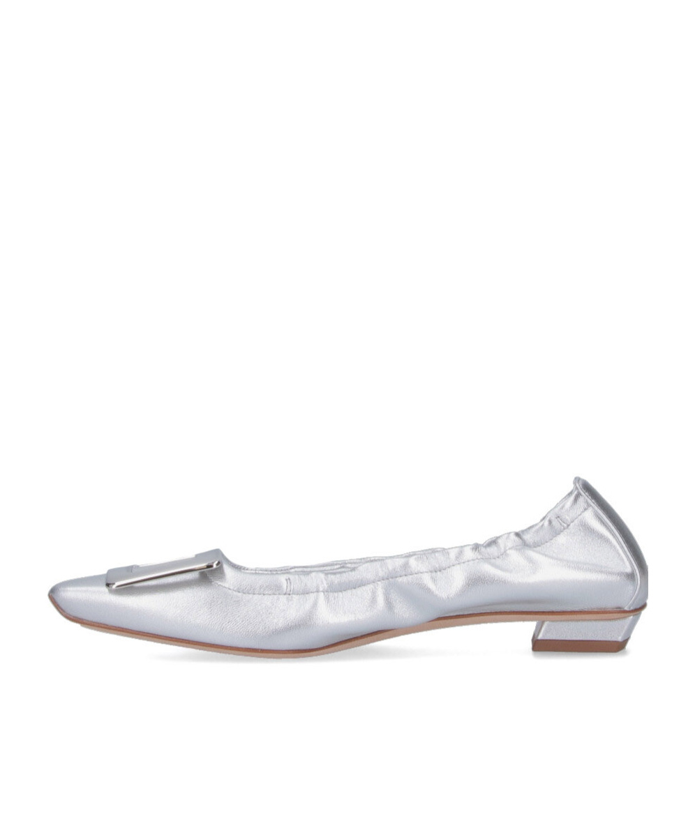 Roger Vivier 'belle Viviere' Heeled Ballet Flats In White