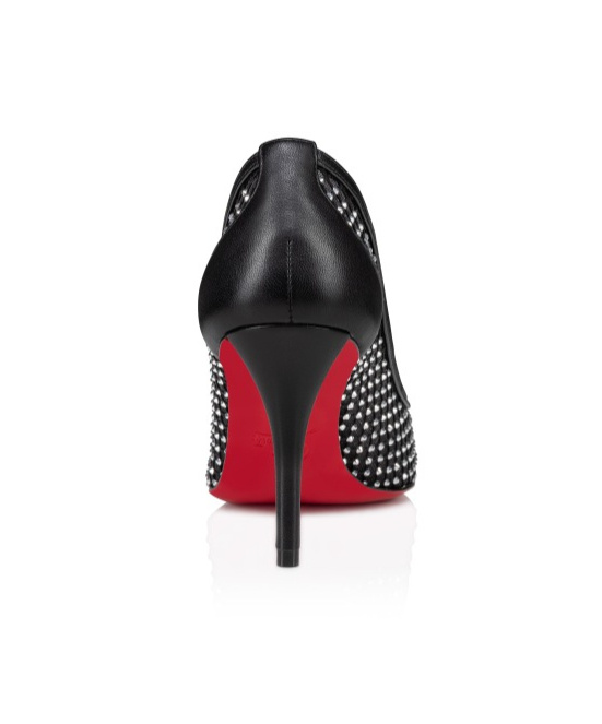Shop Christian Louboutin 80mm Apostropha Mesh Strass Pumps In Black