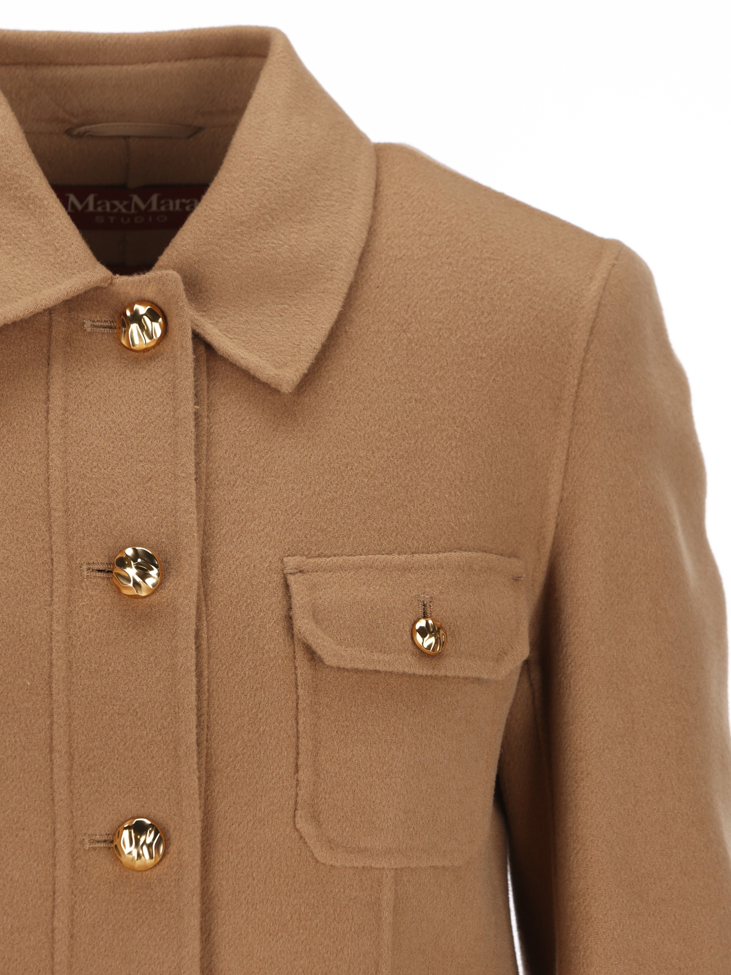 Max Mara Studio Boxy Pocket Jackets In Brown