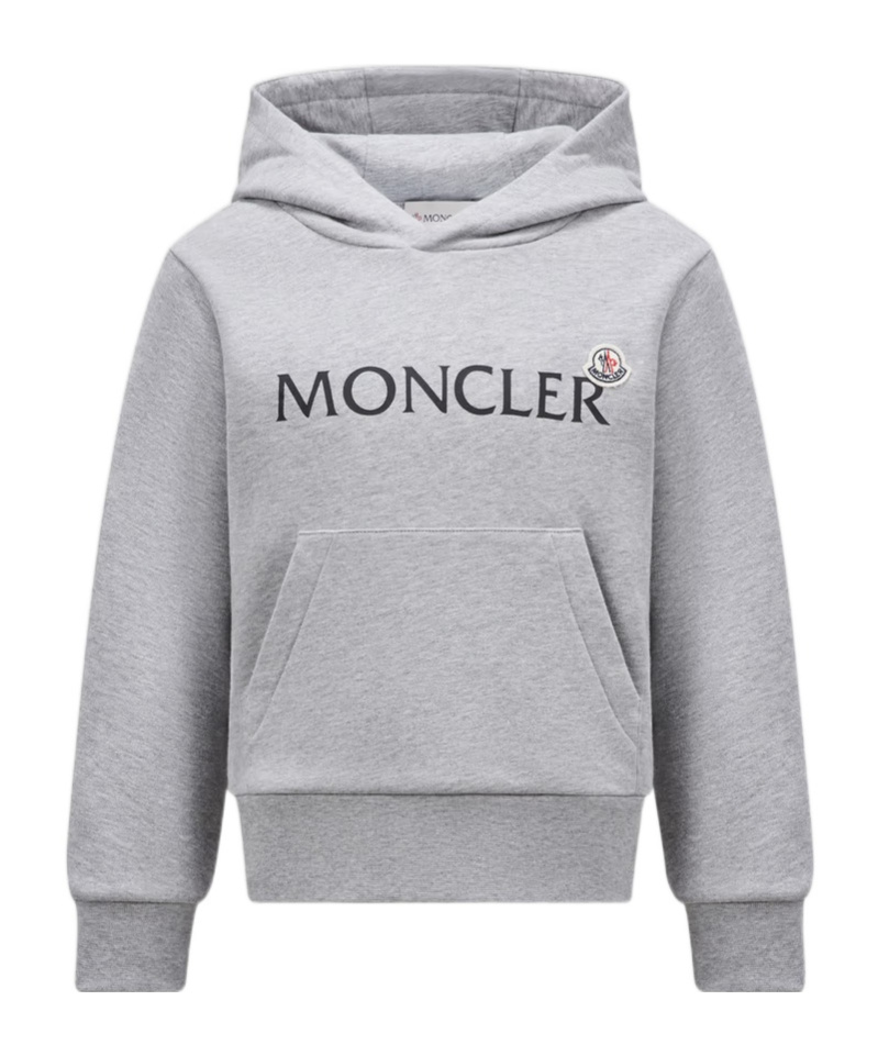 Moncler Logo Hoodie In Gray