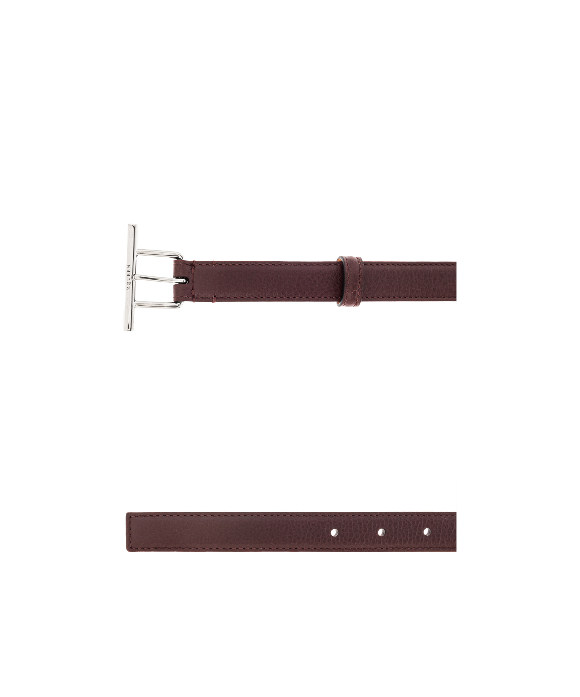 Alexander Mcqueen T-bar Leather Belt In Brown