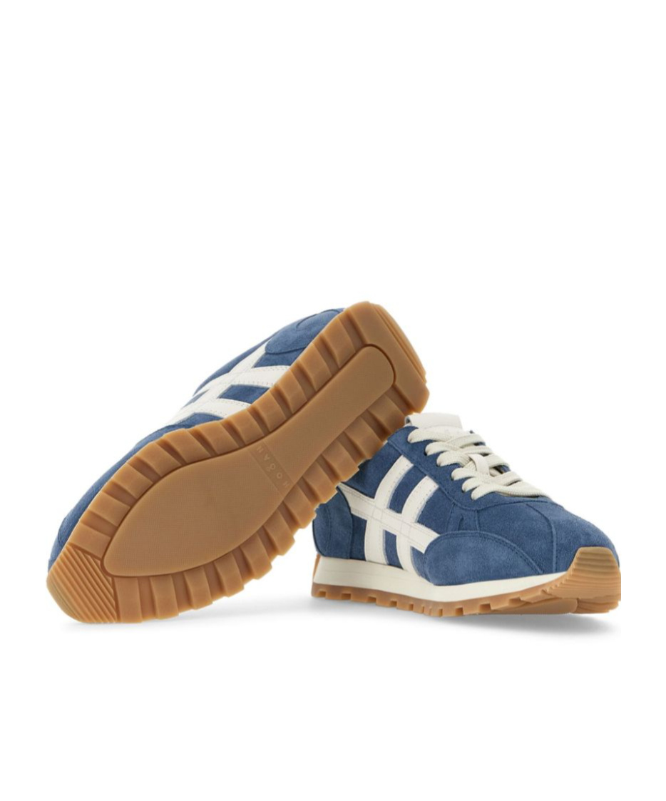 Hogan Blue Suede Leather Sneakers In Blue