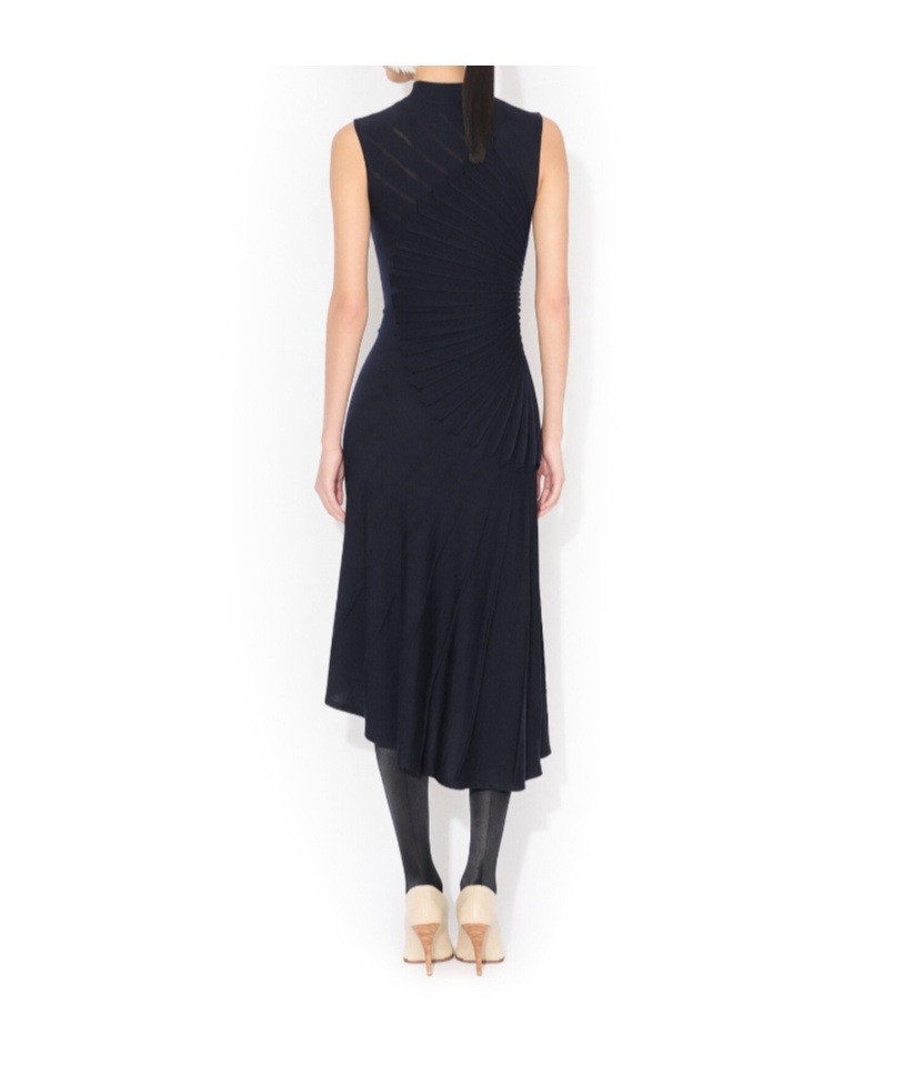 Alaïa Sculpting Wool Dress In Blue