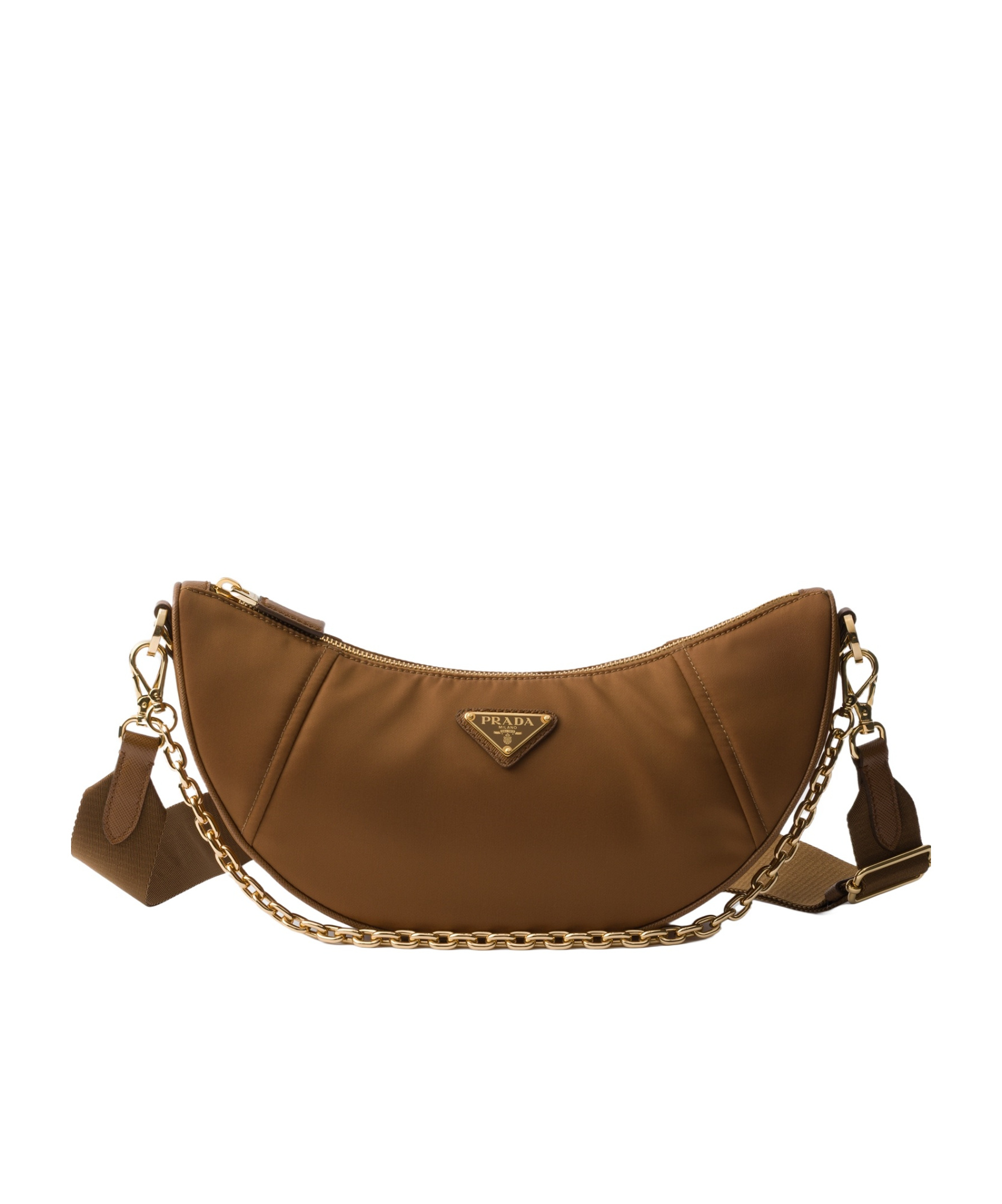 Prada Womens Brown Re-nylon Brand-plaque Shoulder Bag In Brown