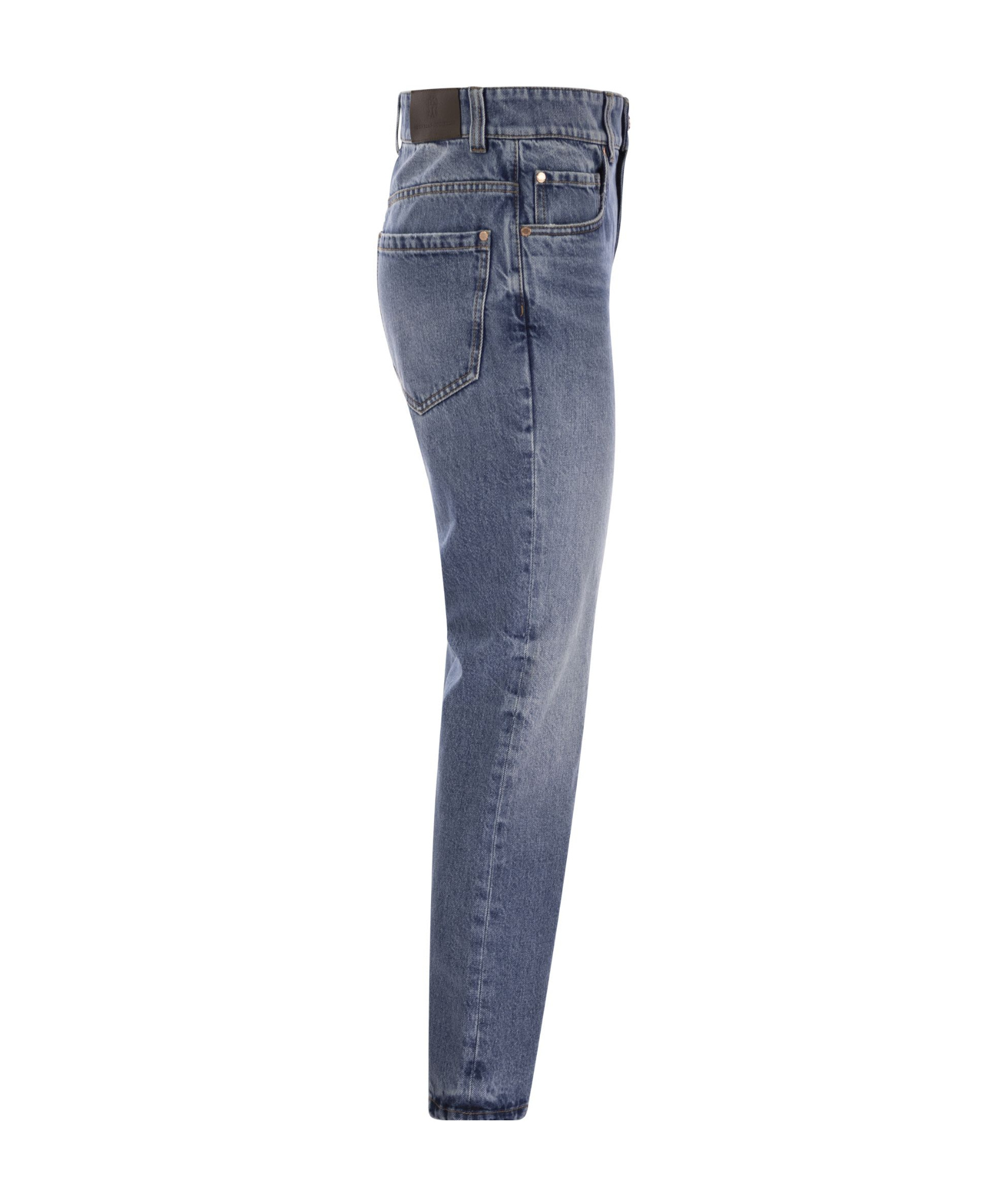 Brunello Cucinelli Belt-loop Jeans In Blue