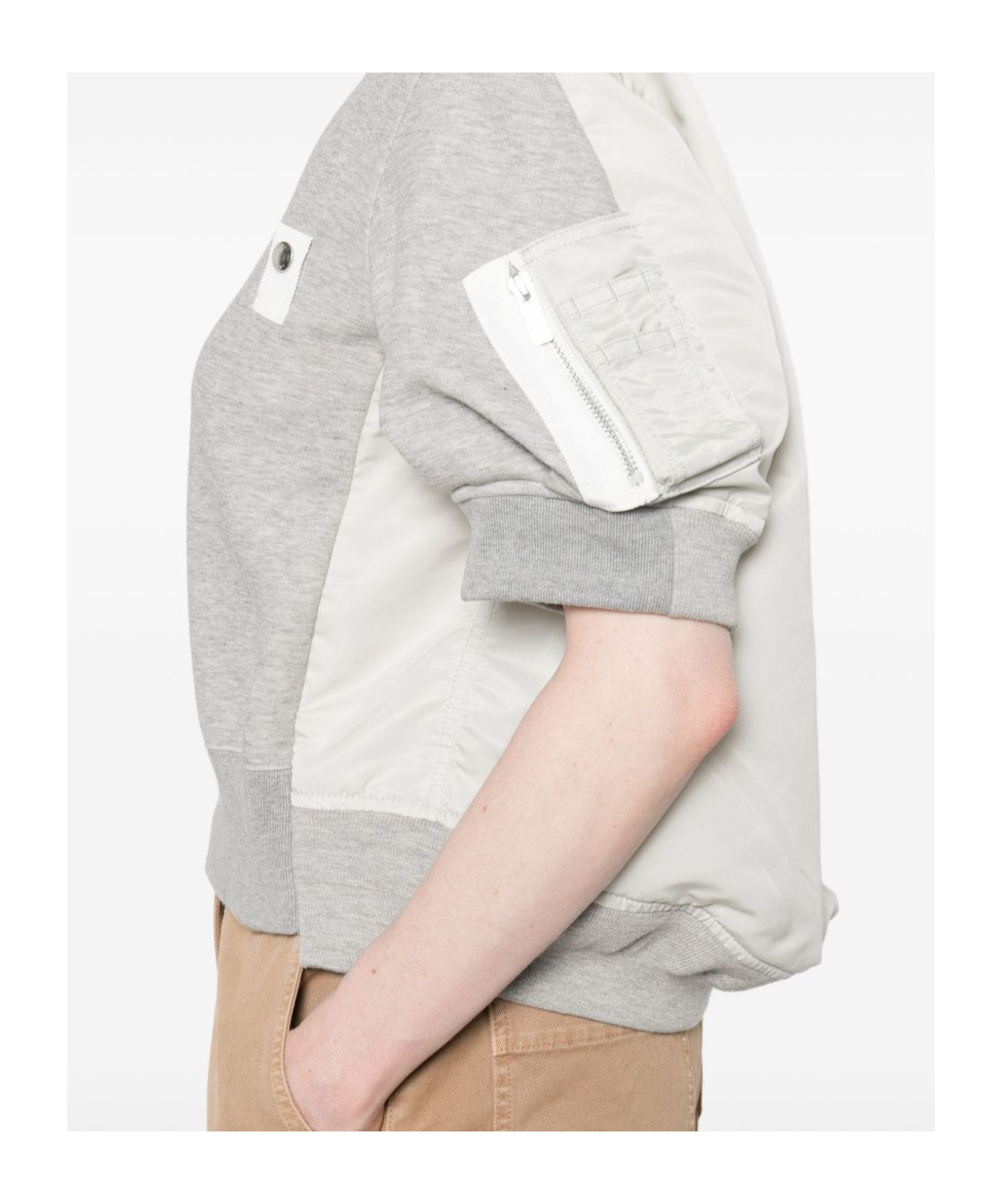 Sacai Long-sleeved Sweatshirt In Gray