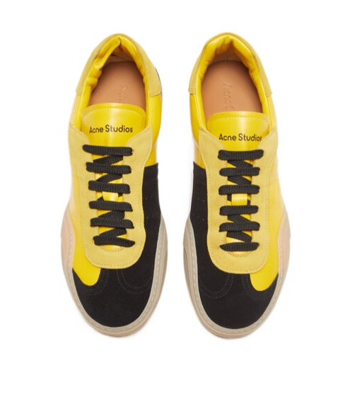 Shop Acne Studios Panelled Low-top Sneakers In Yellow