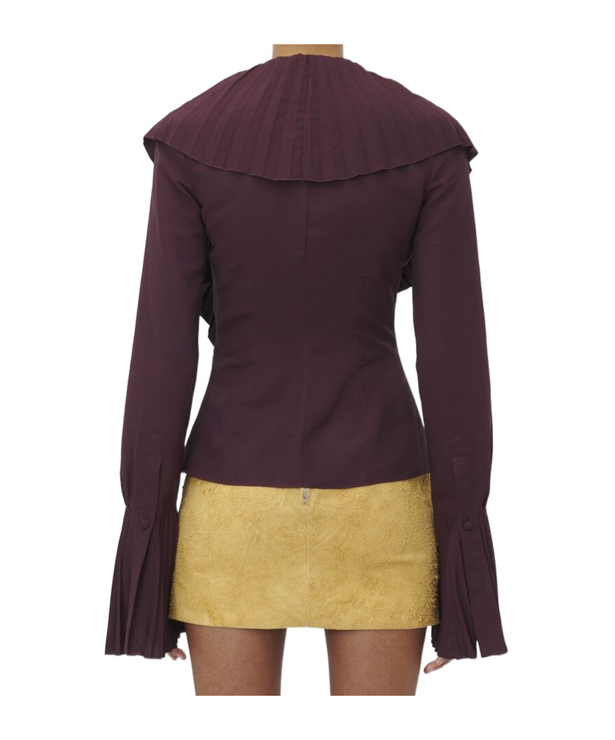Alexander Mcqueen Pleated Shirt In Black