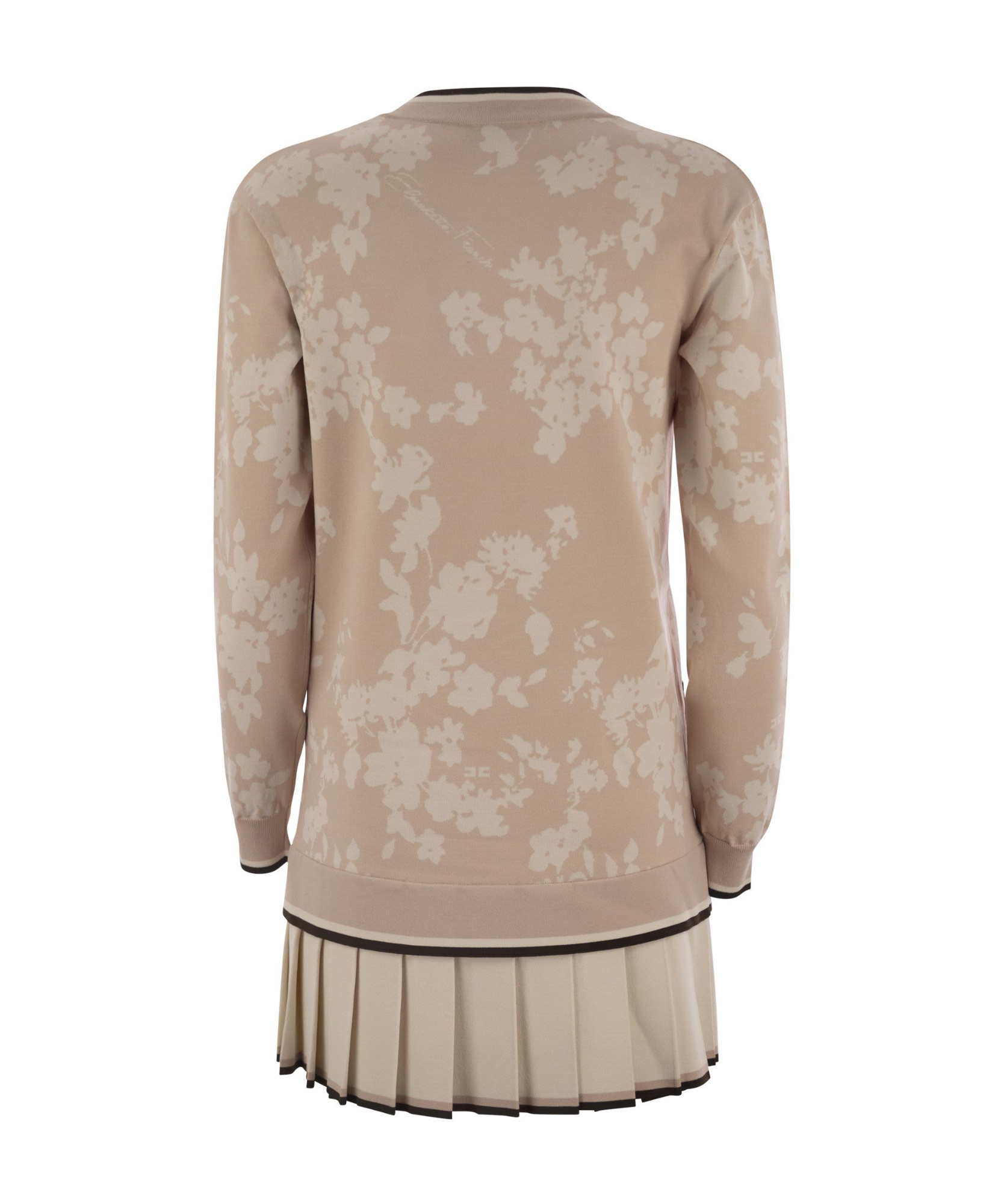 Elisabetta Franchi Knitted Dress In Nude