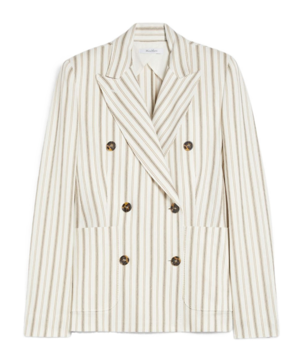 Max Mara Long-sleeved Suit Coat In Nude