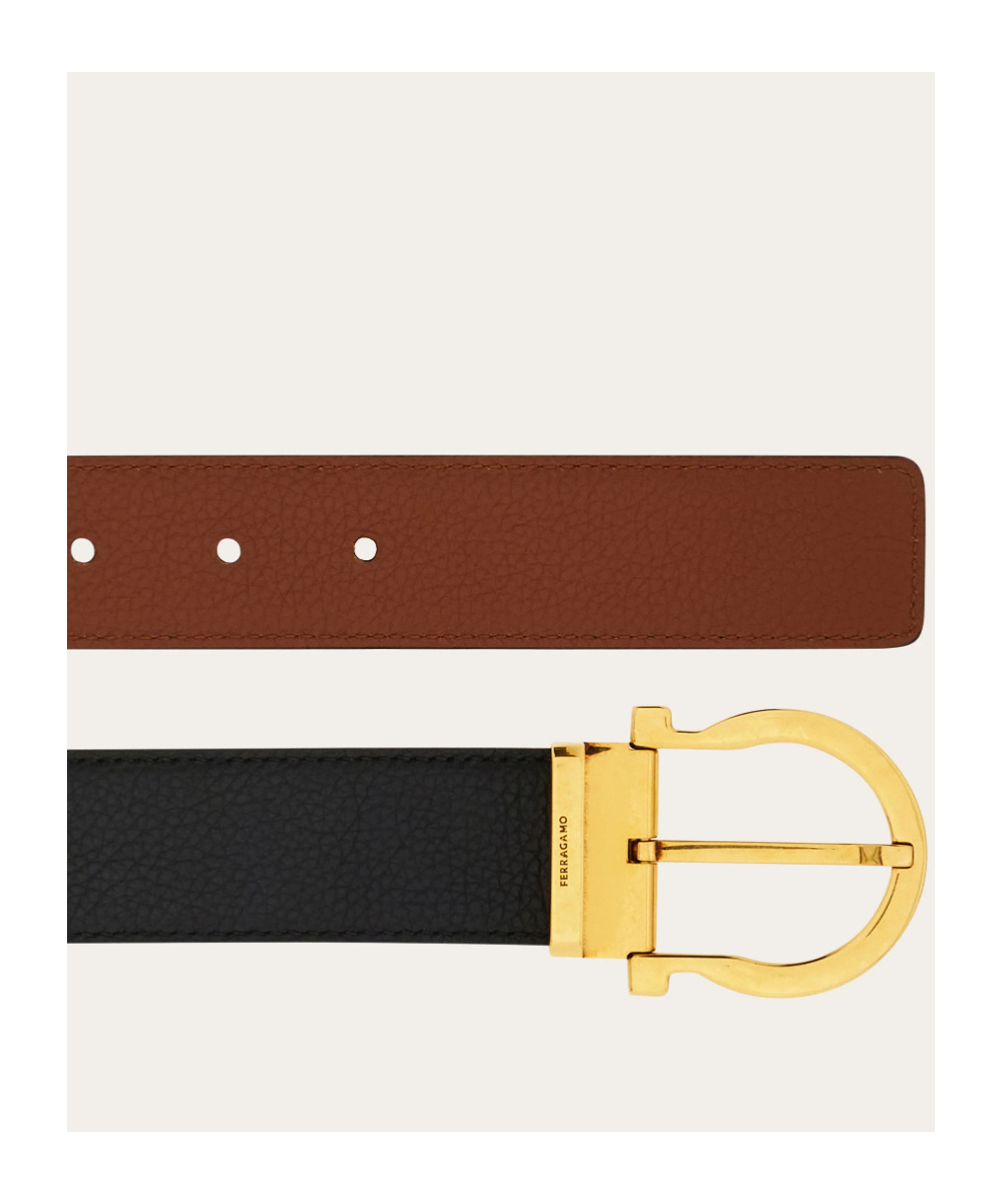 Ferragamo Reversible And Adjustable Gancini Belt In Multi