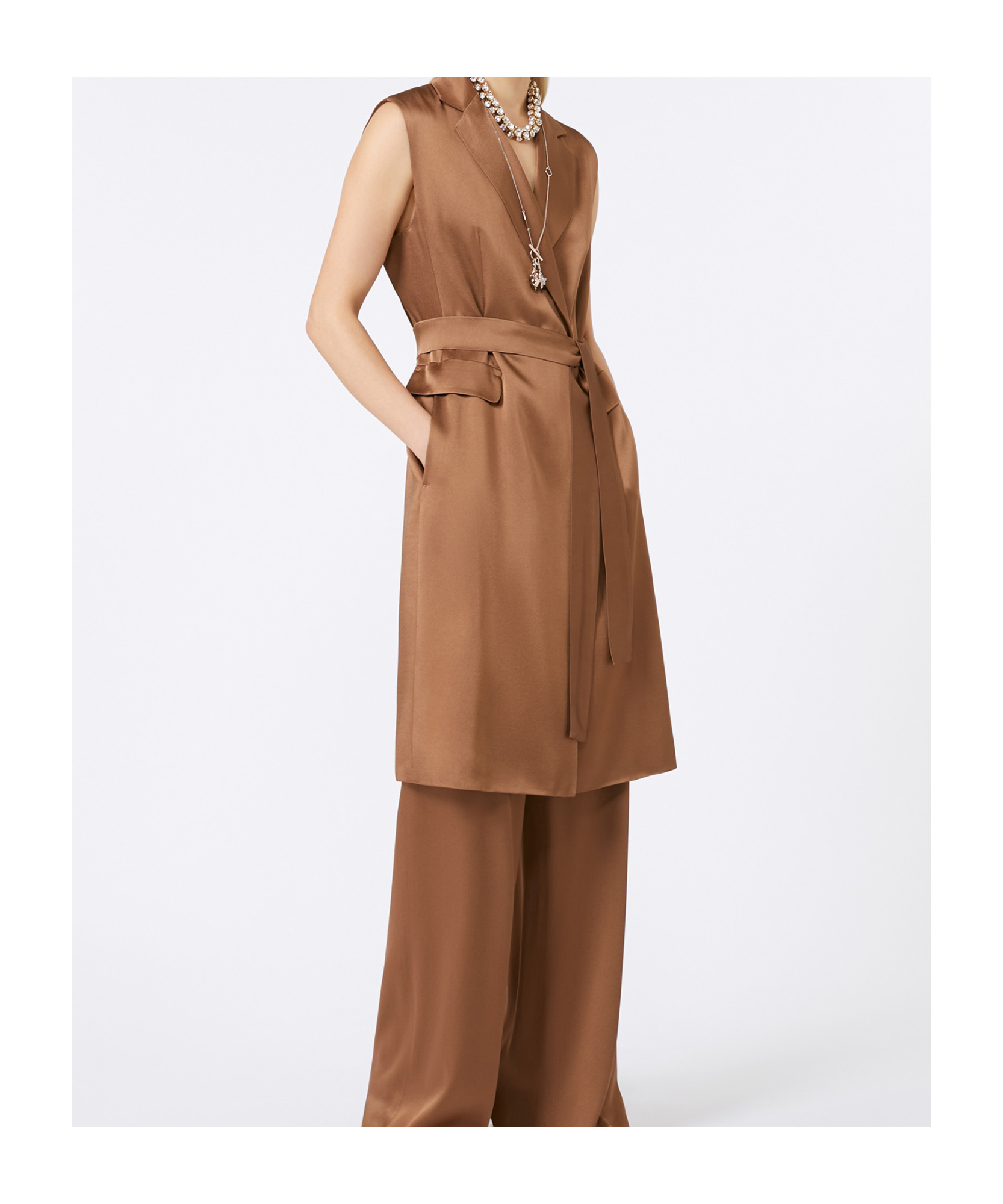 Max Mara Envers Satin Sleeveless Jacket