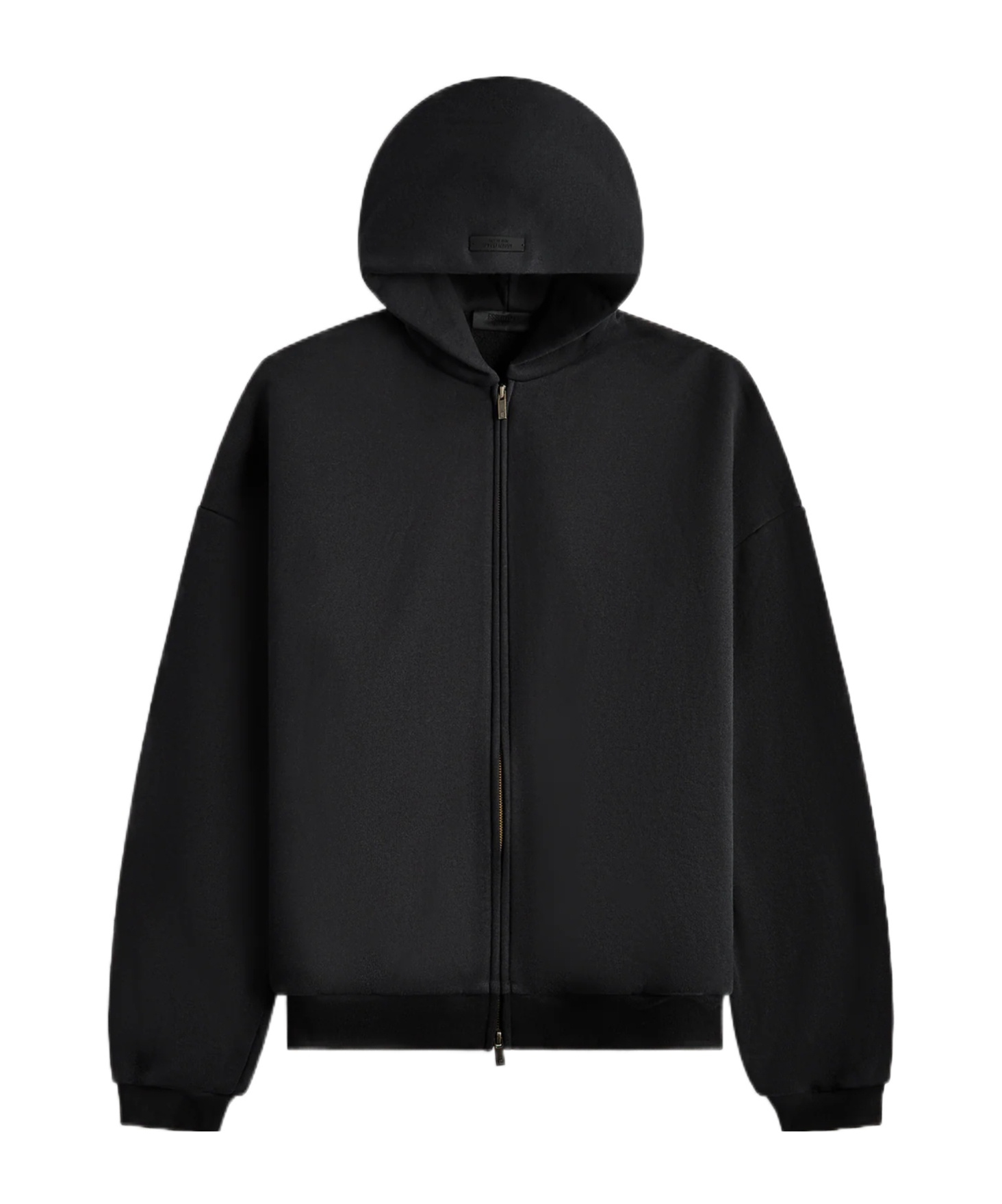 Essentials Full Zipper Hooded Sweatshirt In Black