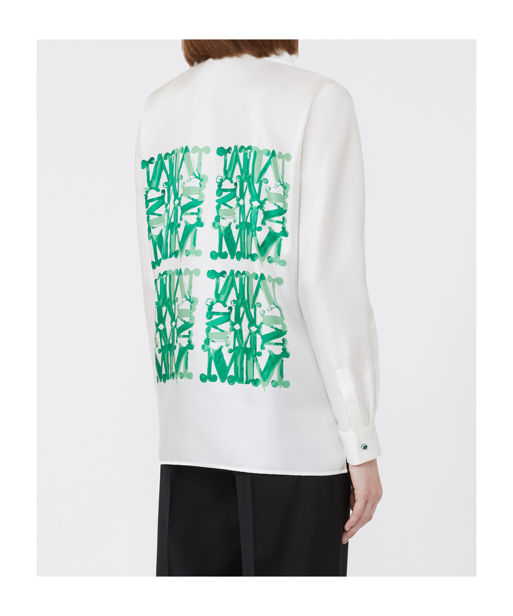 Max Mara Monogram-print Button-up Shirt In White