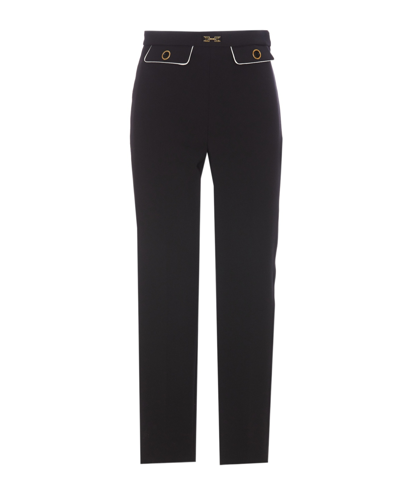 Elisabetta Franchi High-waisted Casual Pants In Black