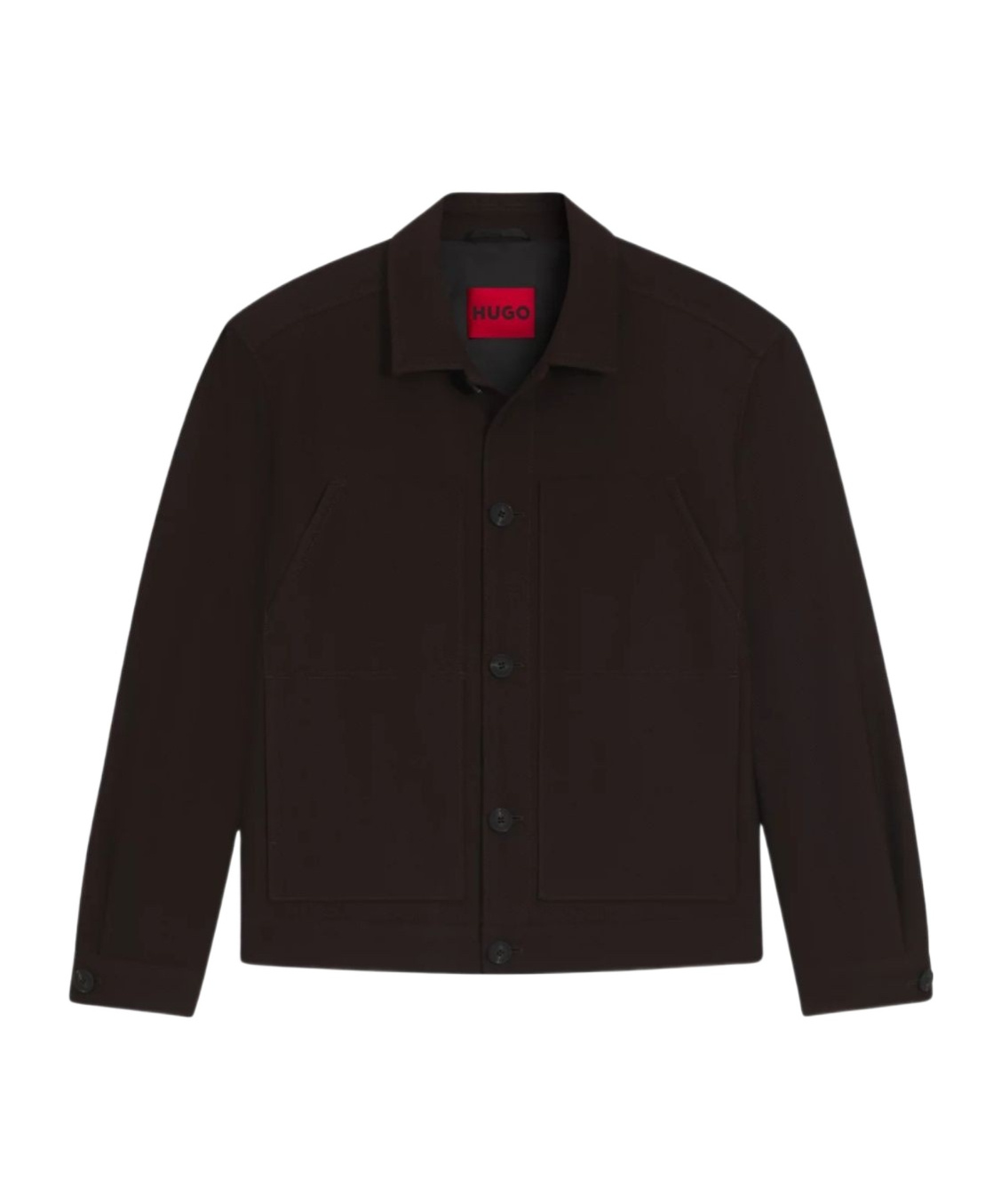 Hugo Boss Slim-fit Jacket In Herringbone Performance-stretch Cloth In Brown