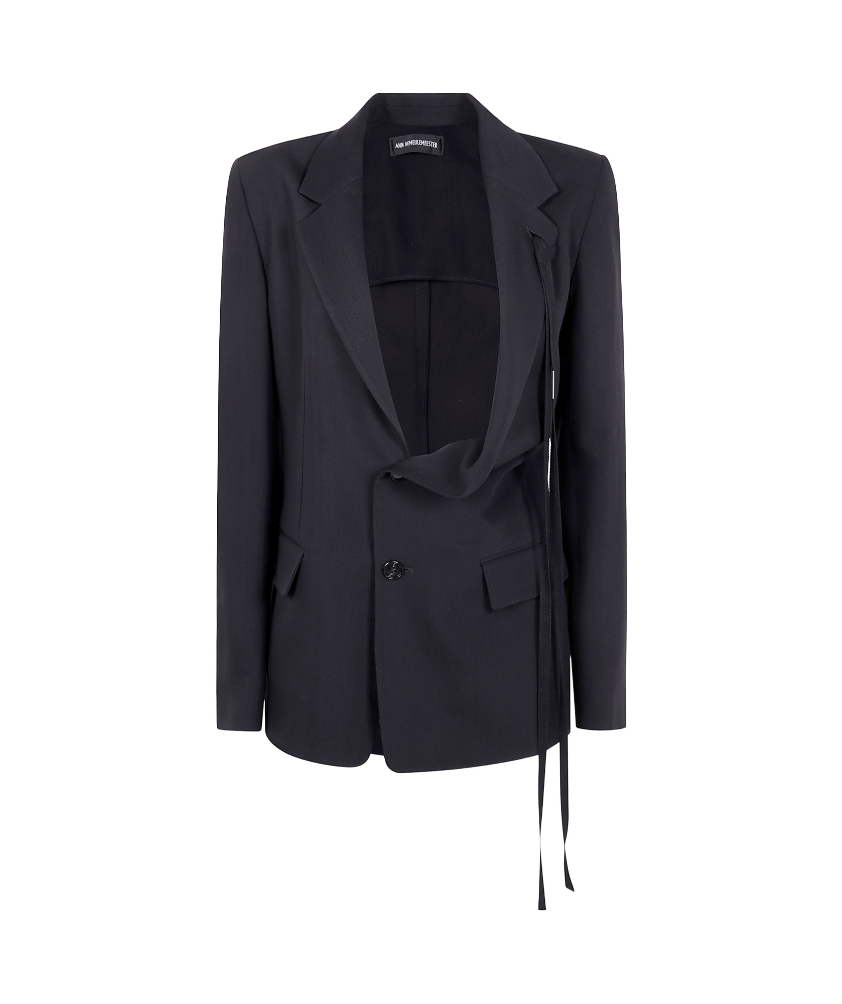 Ann Demeulemeester Disa Light Asymmetric Deconstructed Jacket In Black