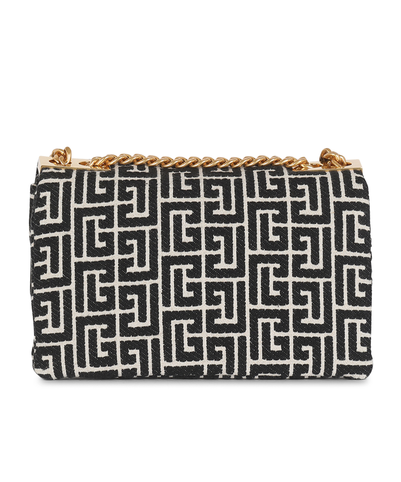 Balmain 1945 Soft Small Bag With Jacquard Monogram In Black