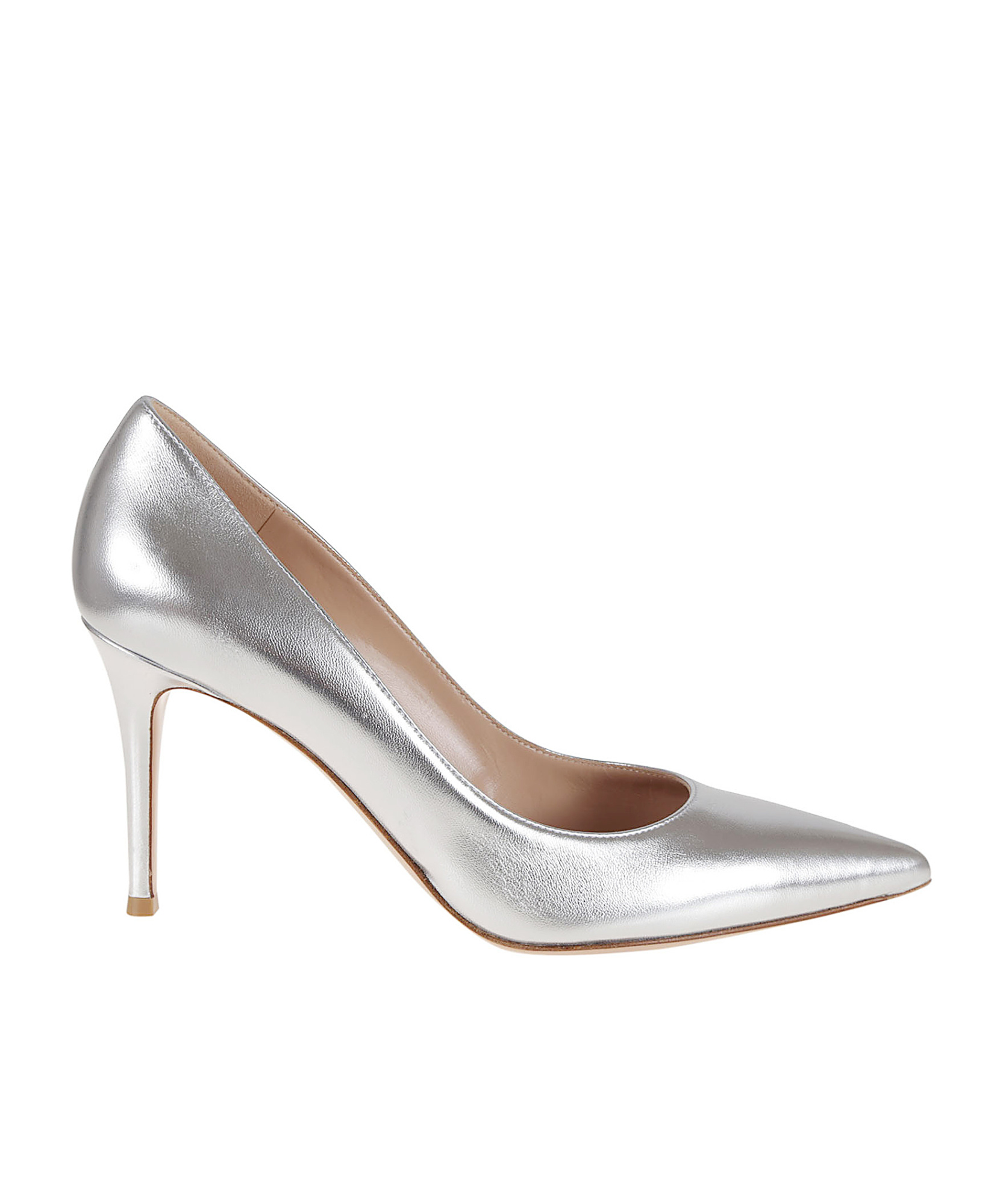 Gianvito Rossi High-heeled Pumps With Pointed Toe And Metallic Finish In Multi