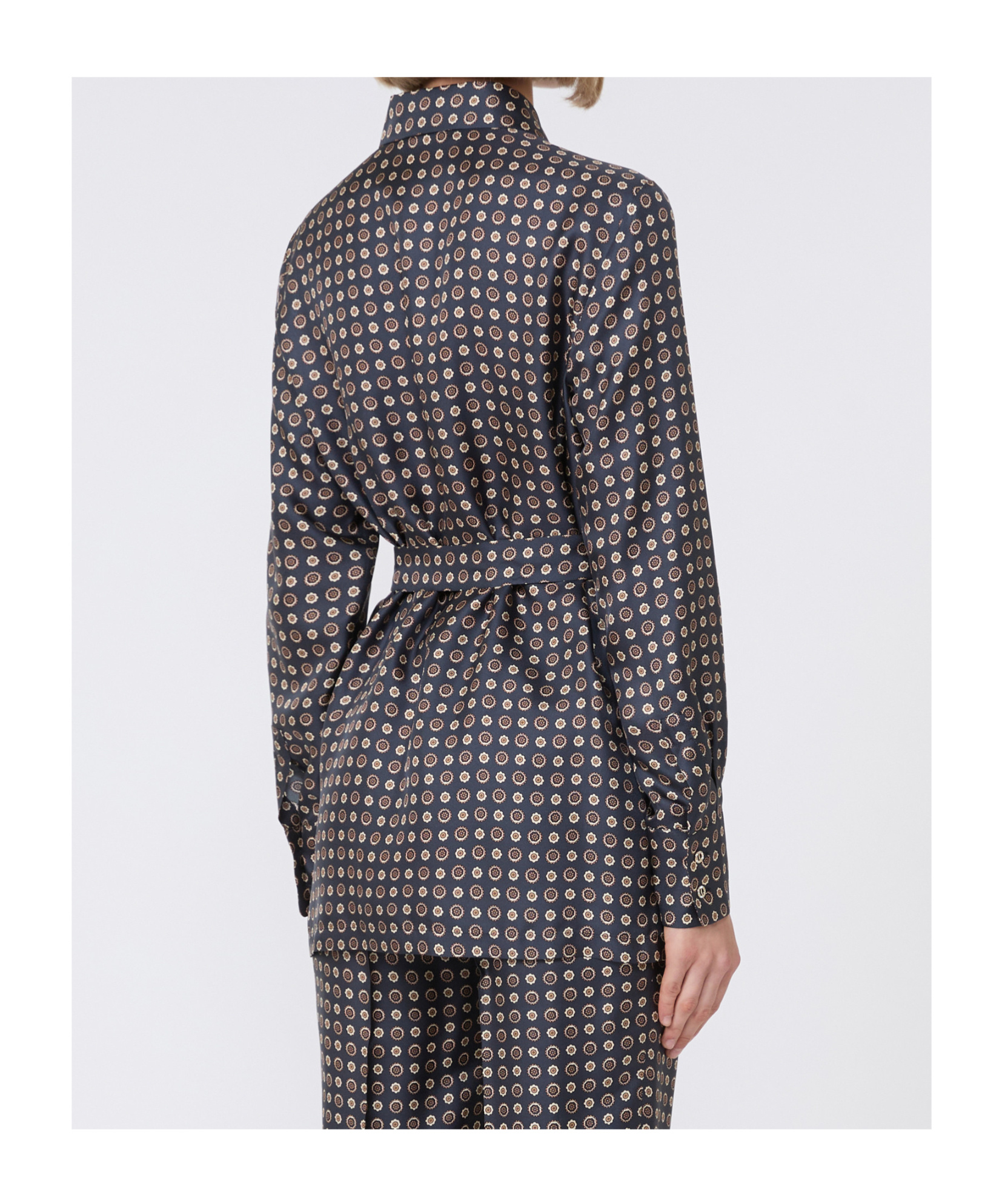 Max Mara Printed Silk Shirt In Brown