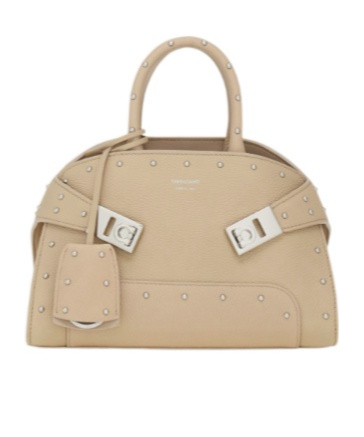 Ferragamo Large Hug Tote With Spike Embellished In Multi