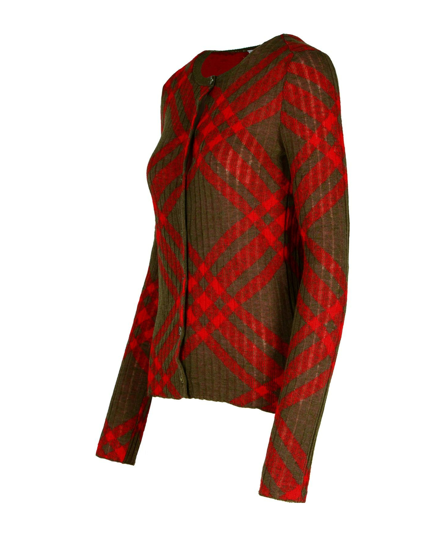 Burberry Sheer Ribbed Crewneck Knitwear Long Sleeves In Brown