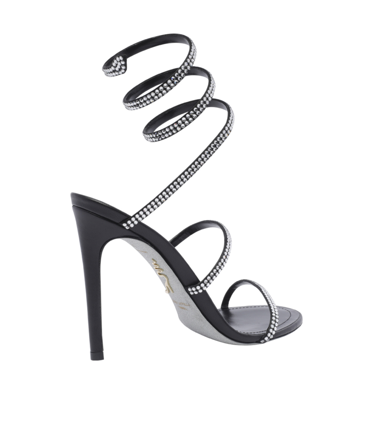 René Caovilla 105mm Cleo Sandals In Black