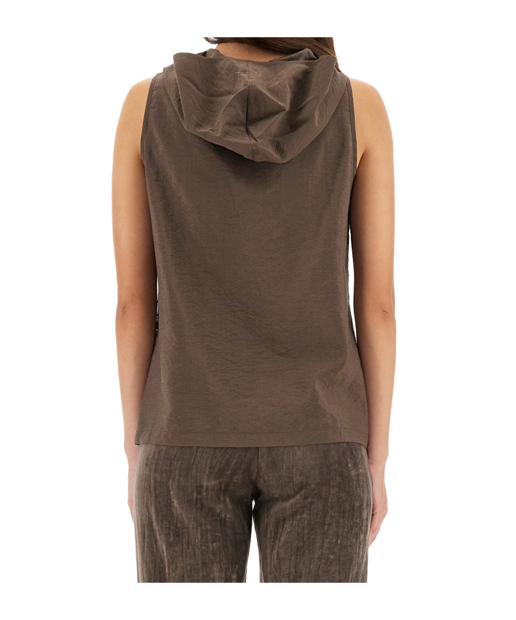 Alysi Pleated Detail Top In Brown