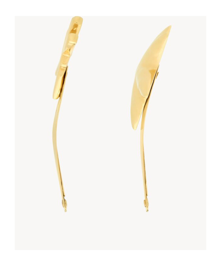 Saint Laurent Cassandre Hair Clips (set Of Two) In Yellow