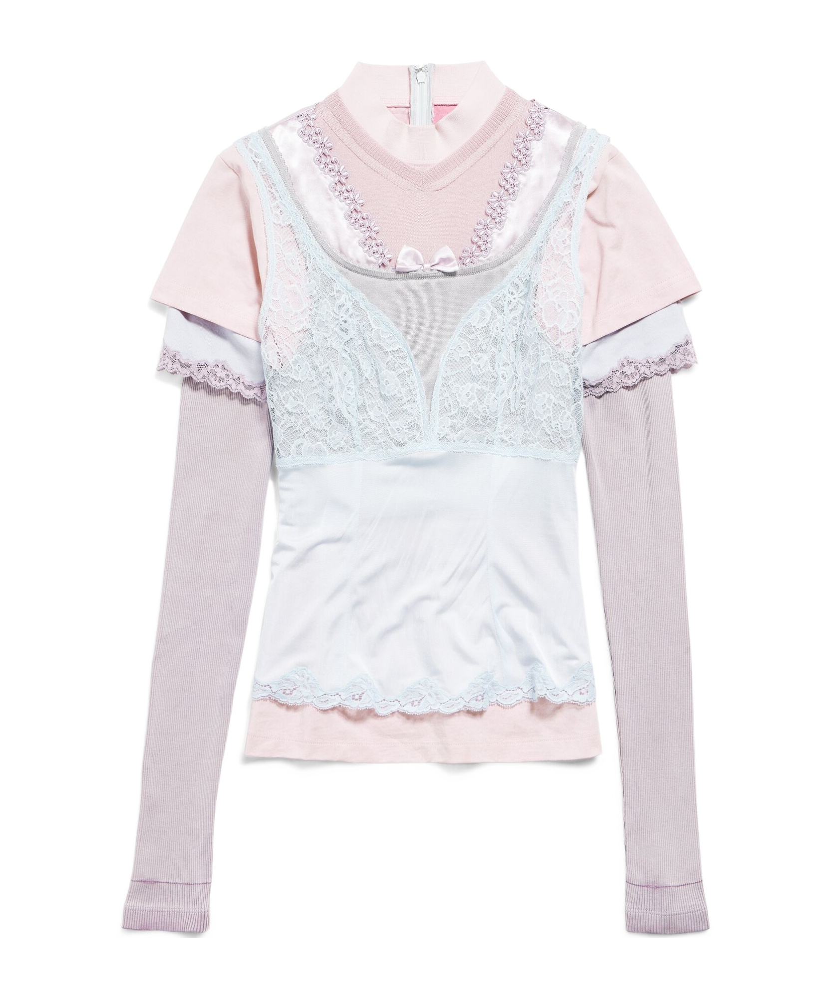 Balenciaga Multicolored Layered Blouse In White