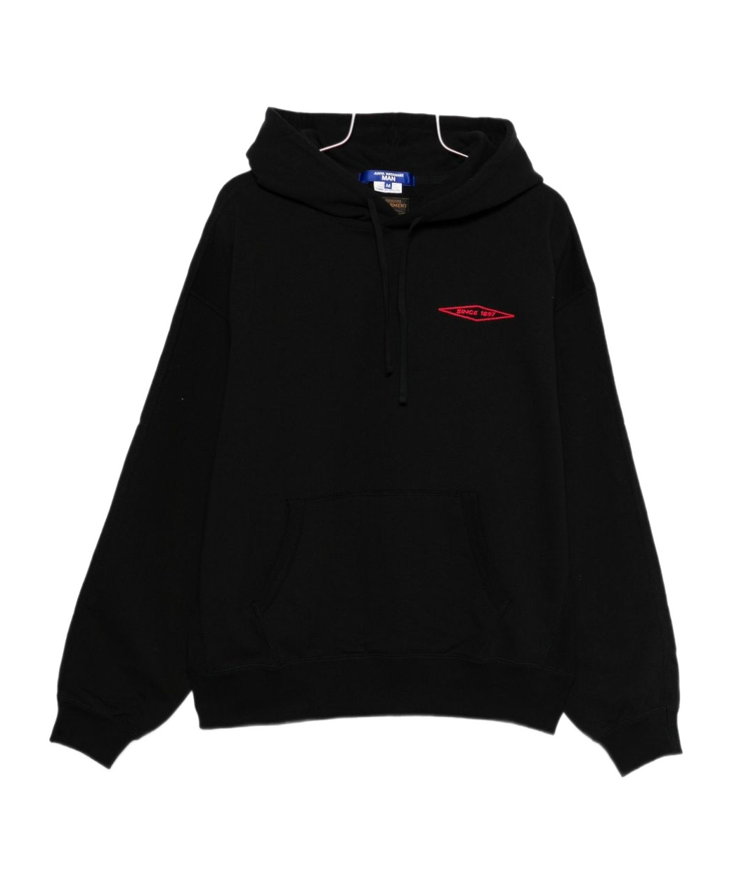 Junya Watanabe Cotton Hoodie With Logo And Back Print In Black