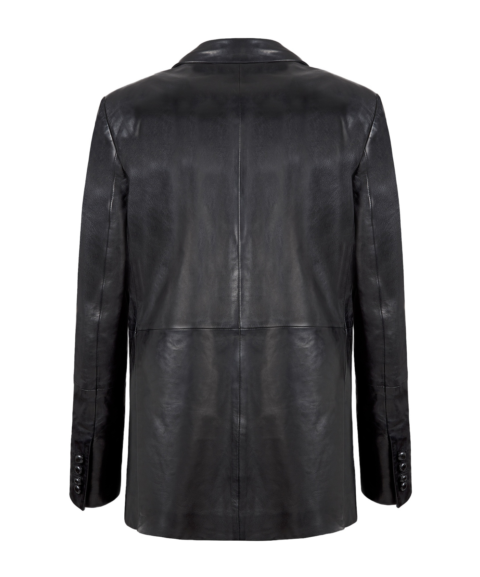 Blazé Milano Double-breasted Oversize Black Leather Blazer In Black