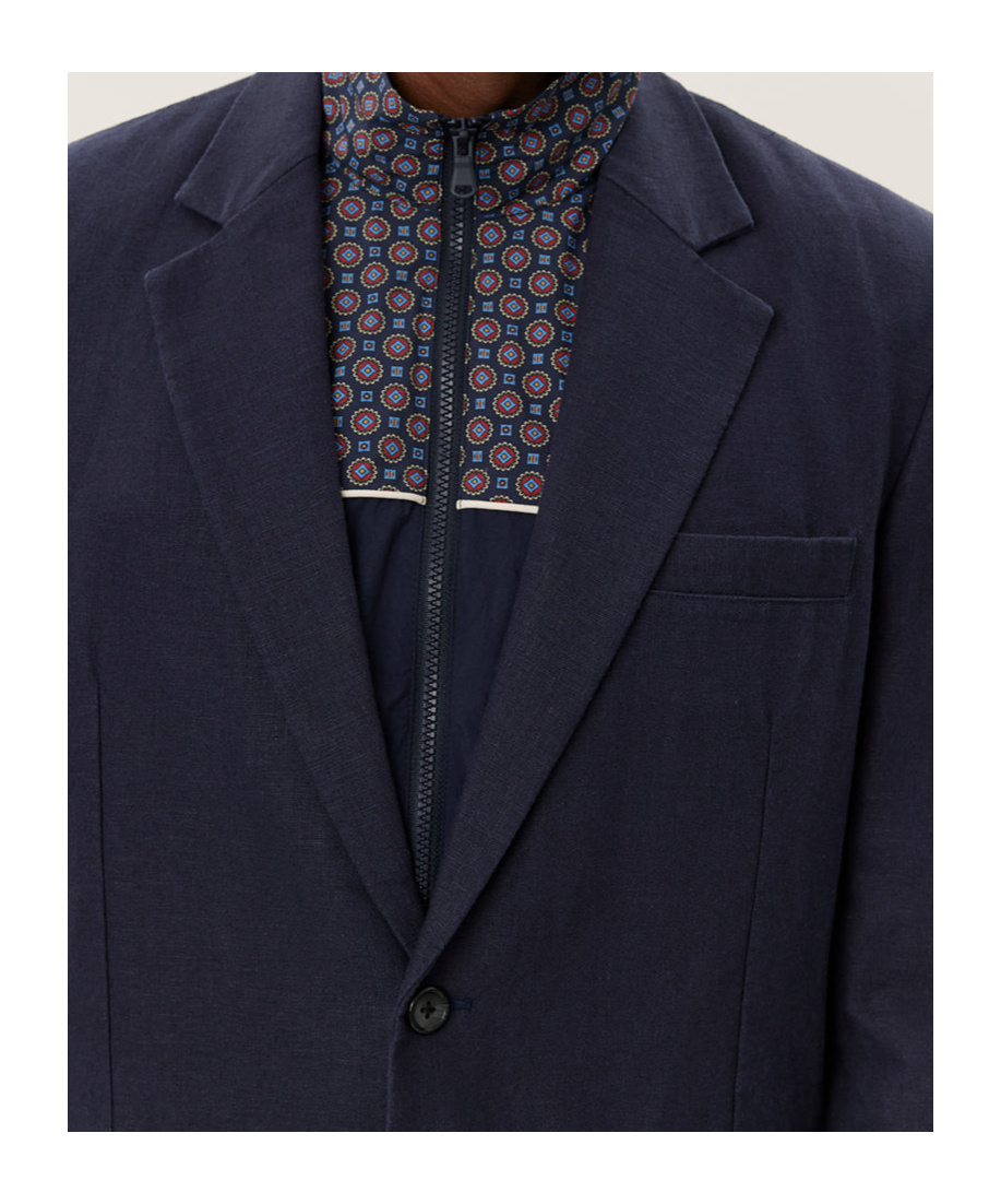 Les Deux James Linen Blazer In Black
