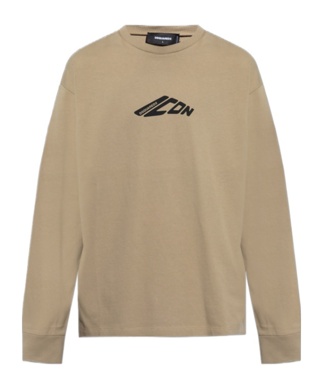Shop Dsquared2 Logo Printed Long-sleeved T-shirt In Nude