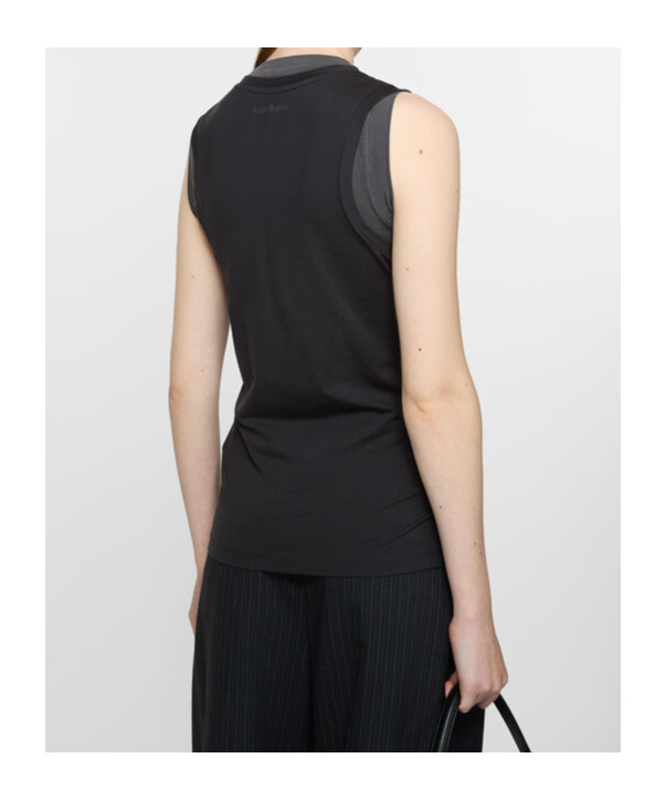 Acne Studios Black Jersey Tank Top In Black