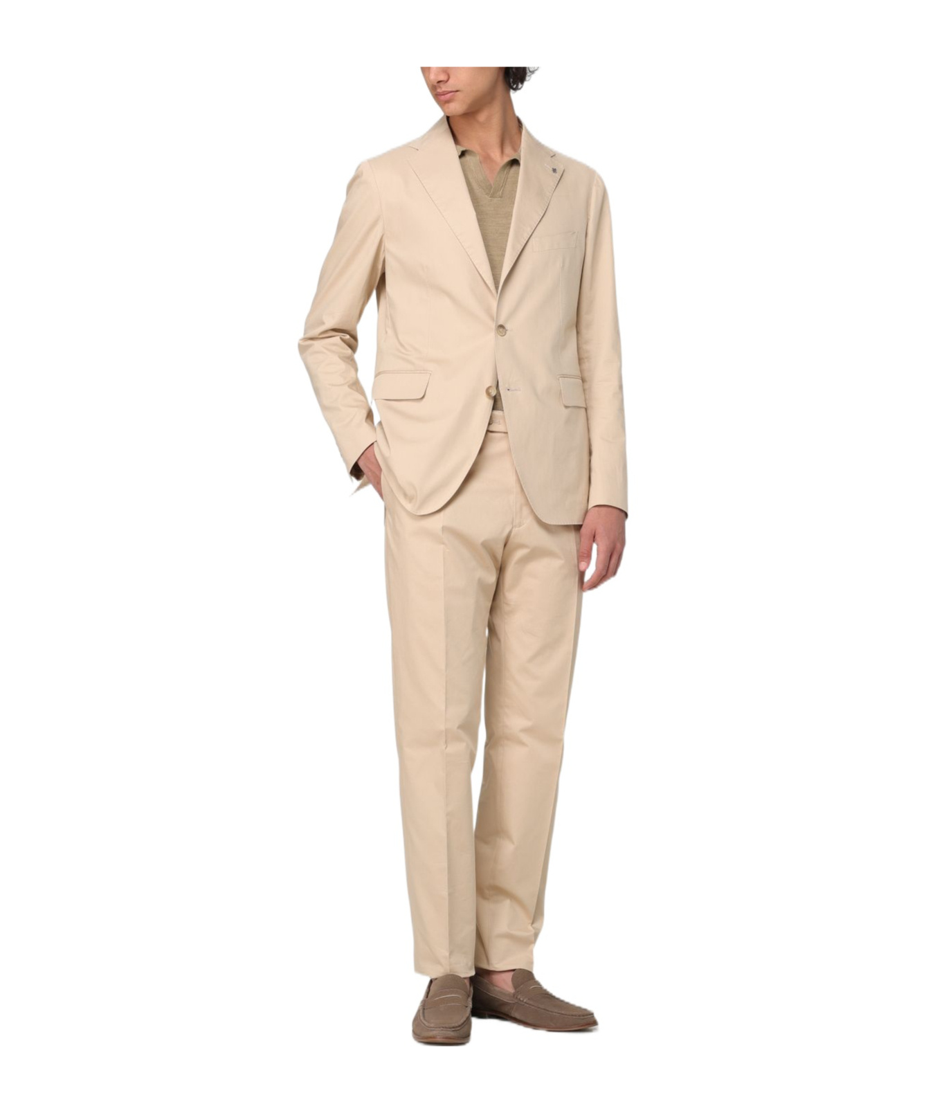 Tagliatore Button Suit In Nude