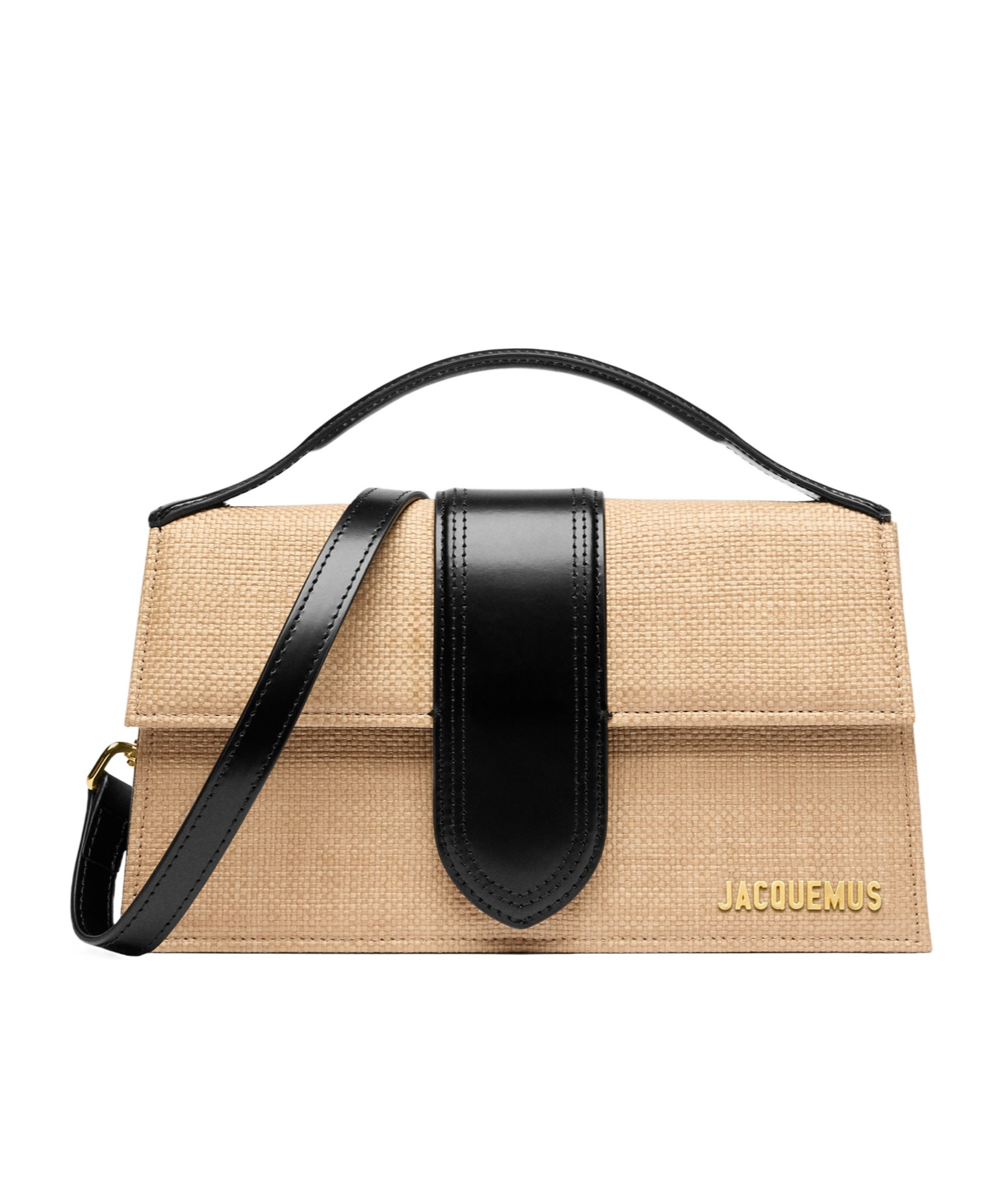 Jacquemus Le Grand Bambino Woven Top-handle Bag In Nude